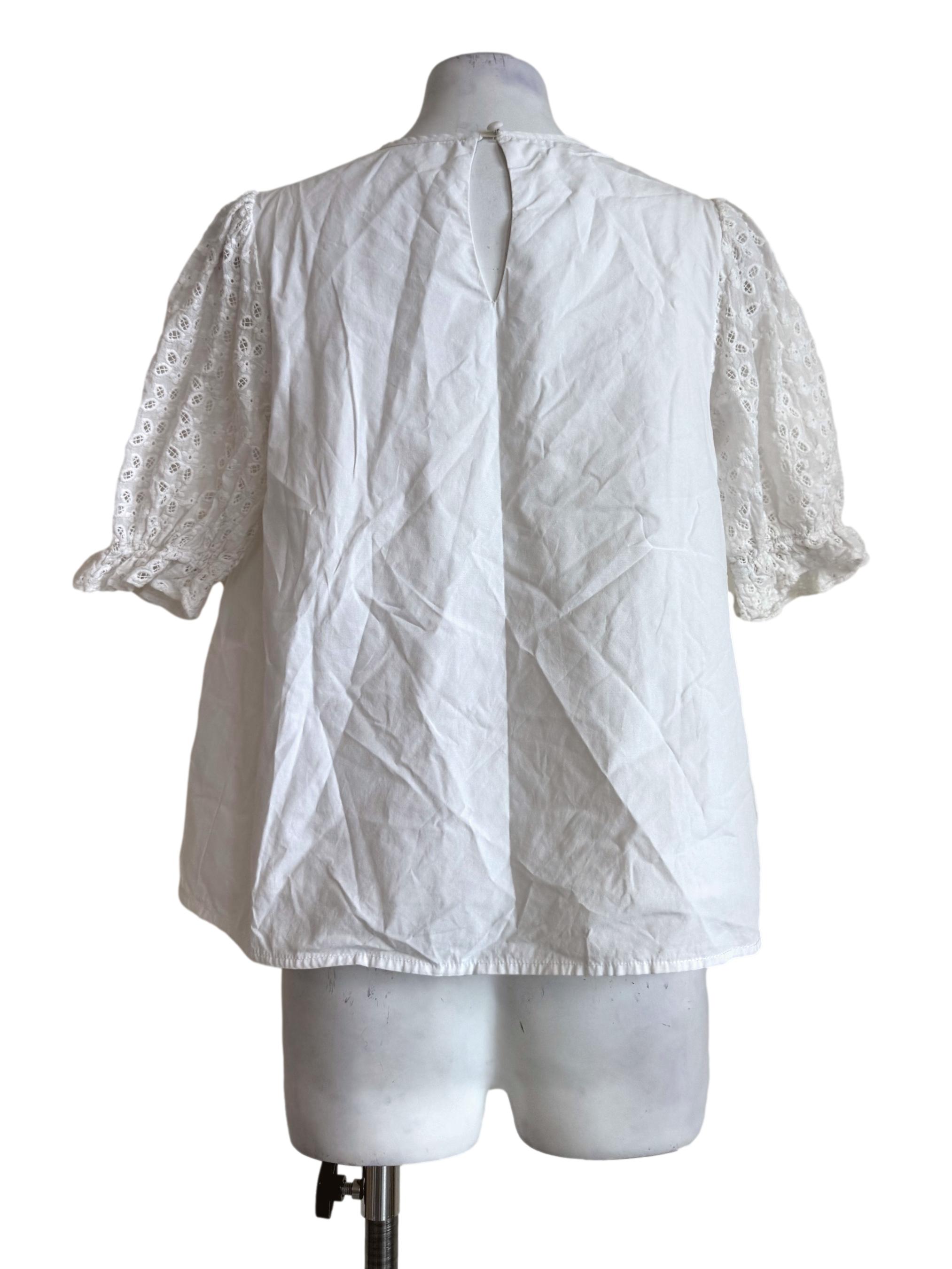 Snow White Eyelet Sleeve Blouse TWL