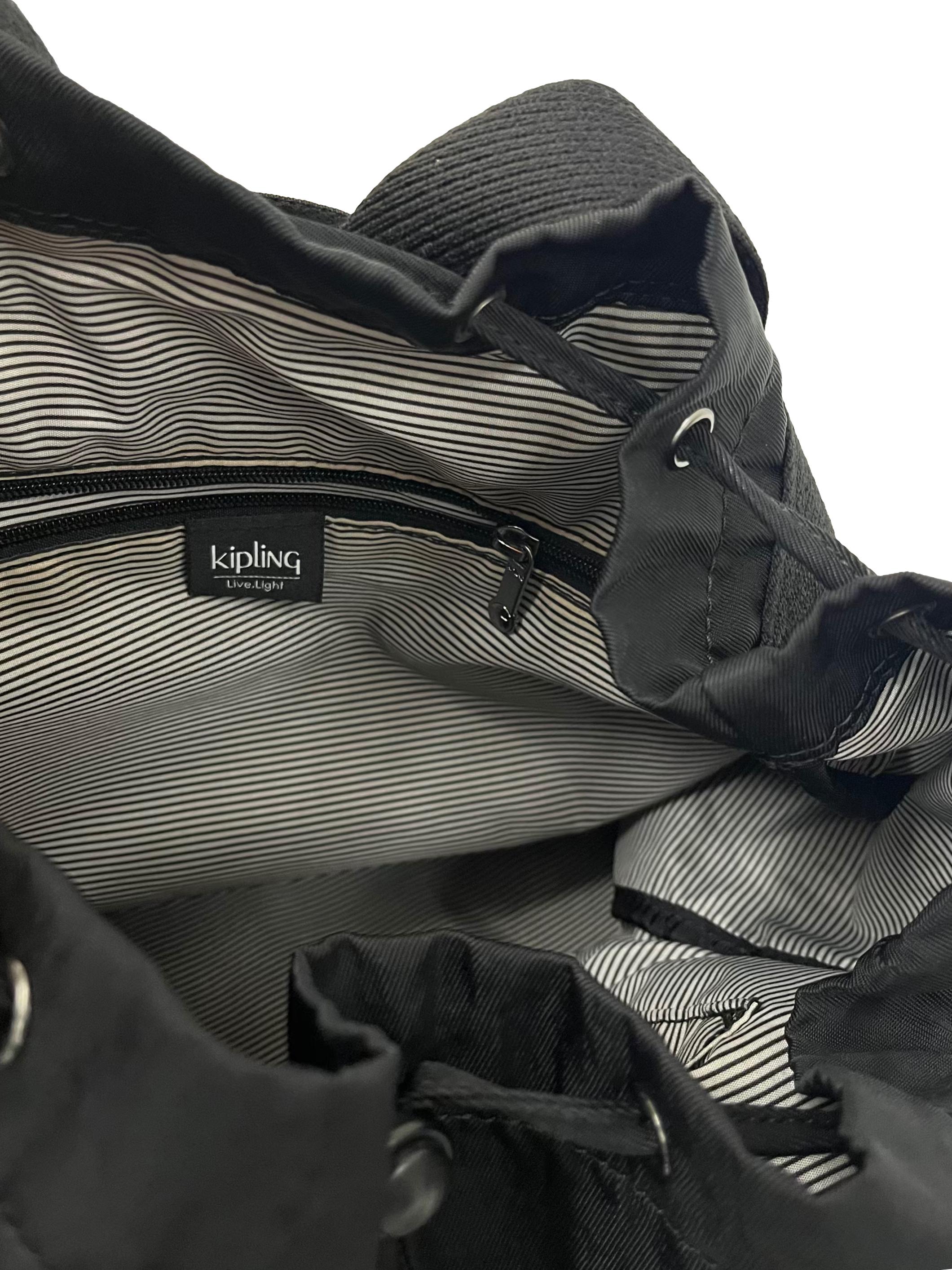 Black Nylon With Drawstring Closure Backpack CSN