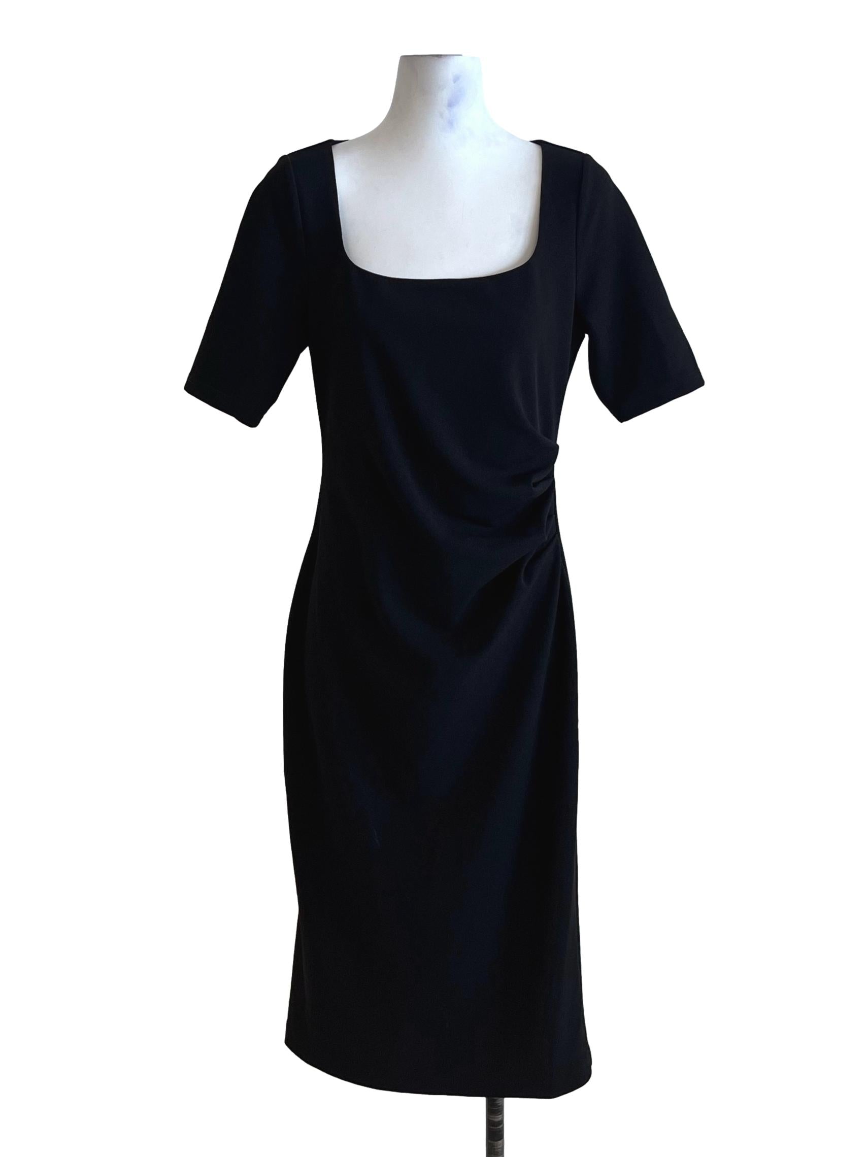 Black Square Neckline Empire Dress LB