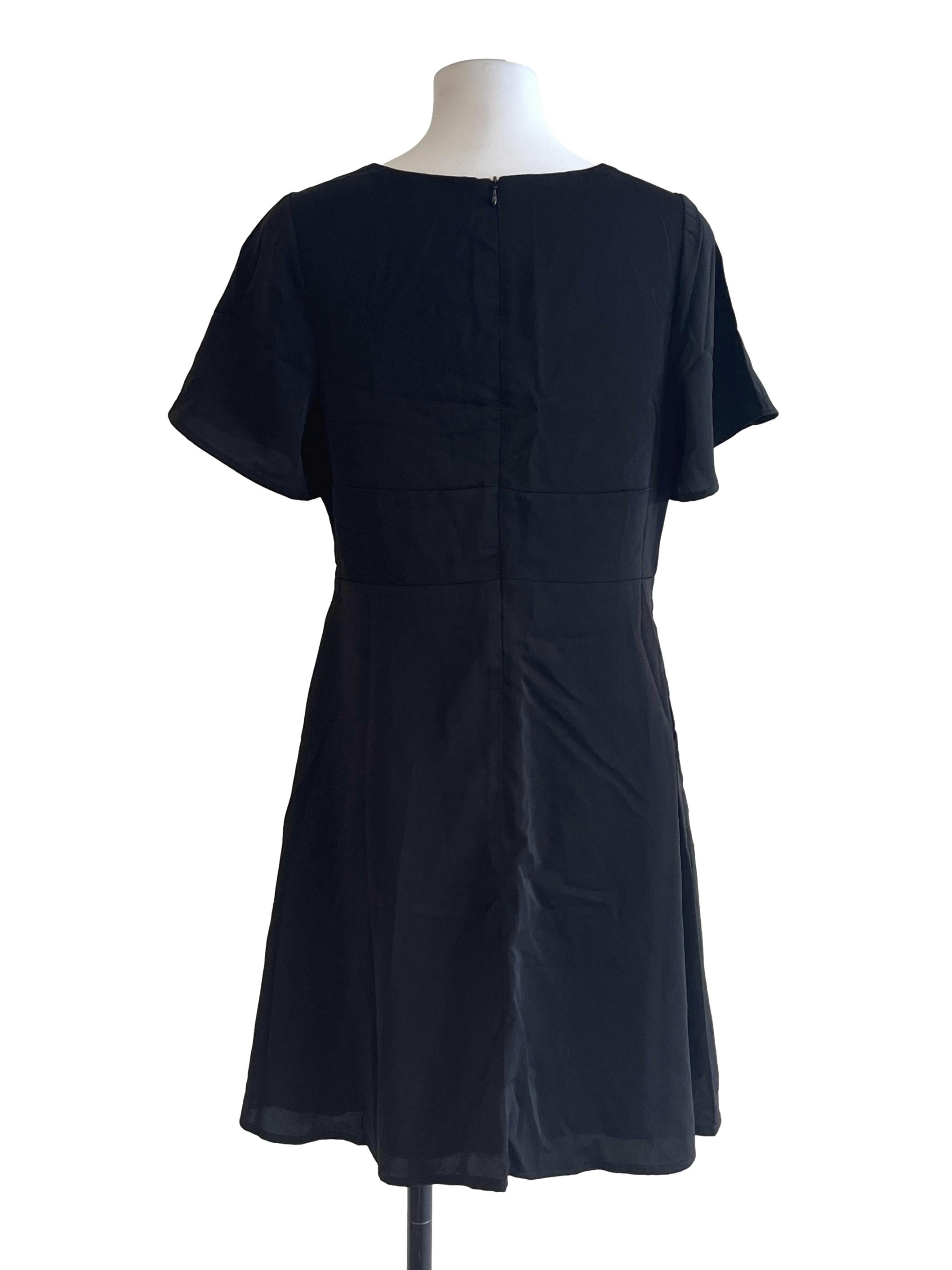 Onyx Black Square Short Sleeve Dress