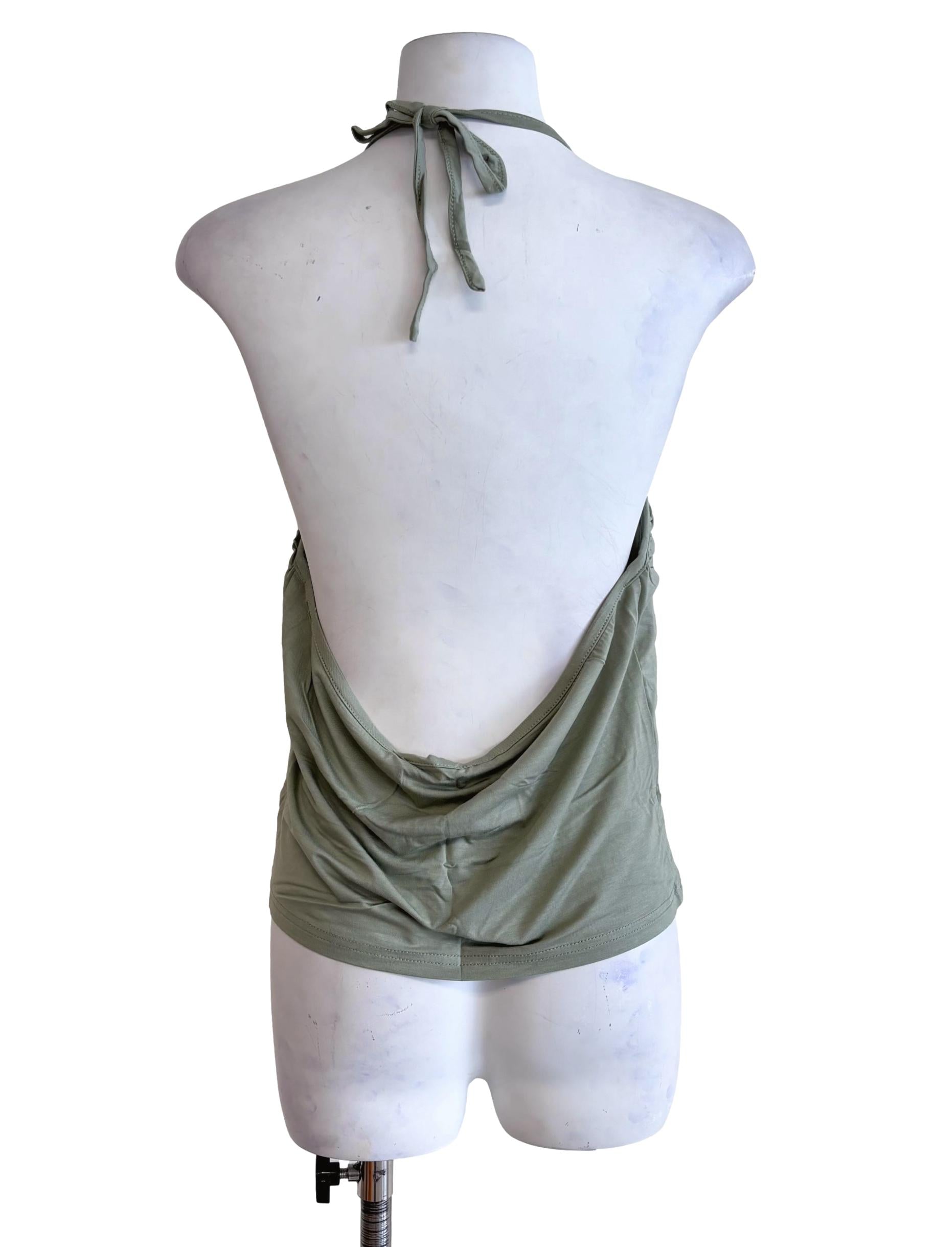 Green Celestine Ruched Halter Padded Top