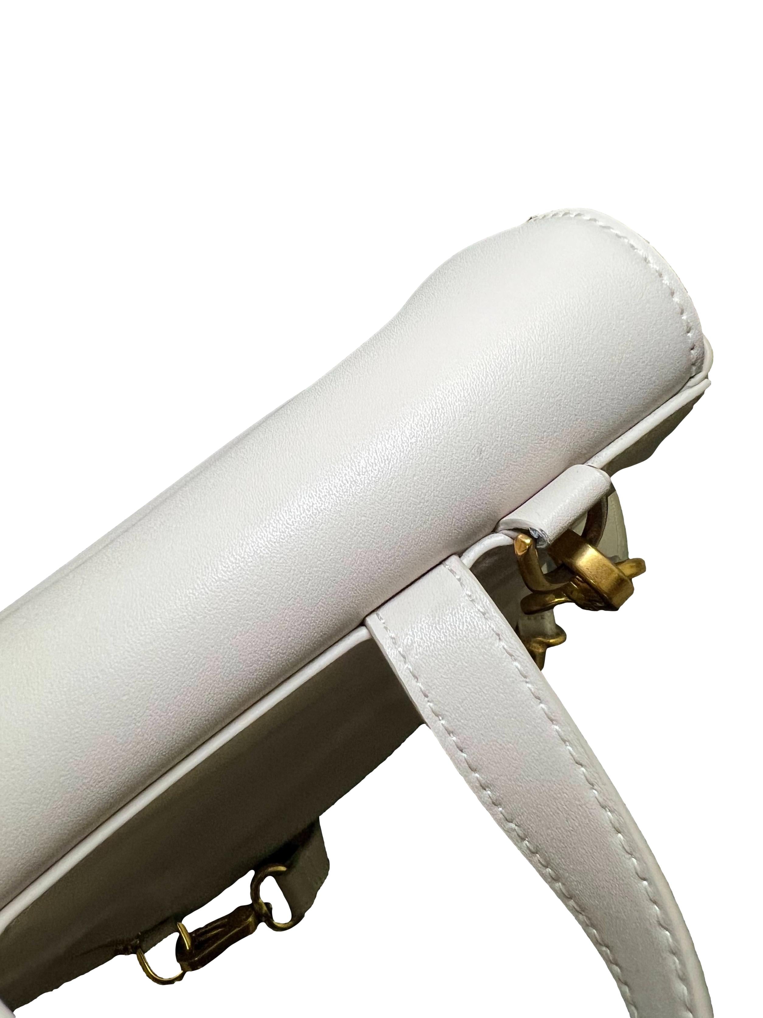 Cream Leather Ivory Octavia Front Flap Structured Backpack CSN