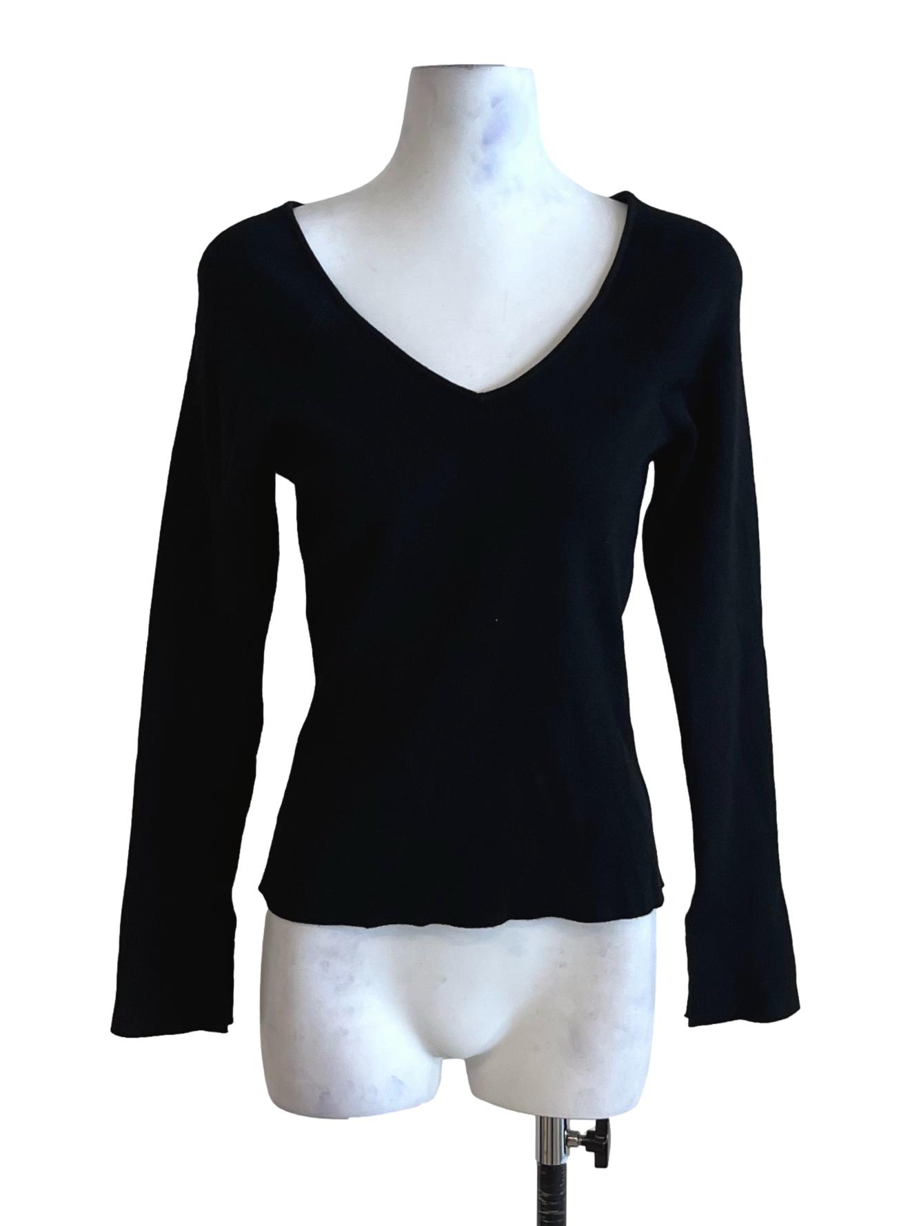 Black Scoop Neckline Blouse LB
