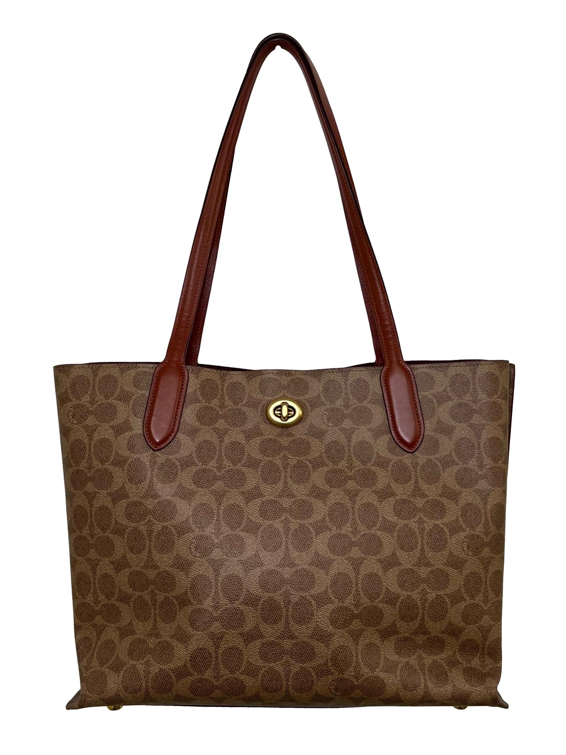Brown Red Monoogram Willow Tote Bag CSN
