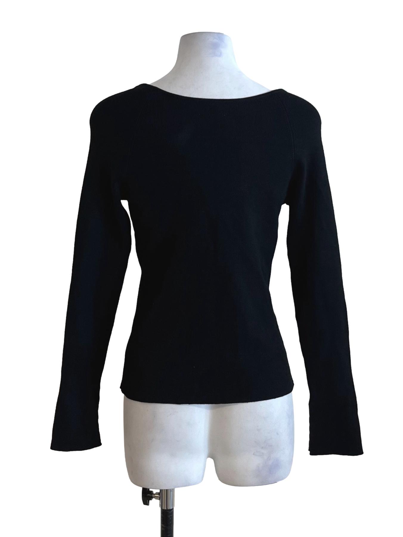 Black Scoop Neckline Blouse LB