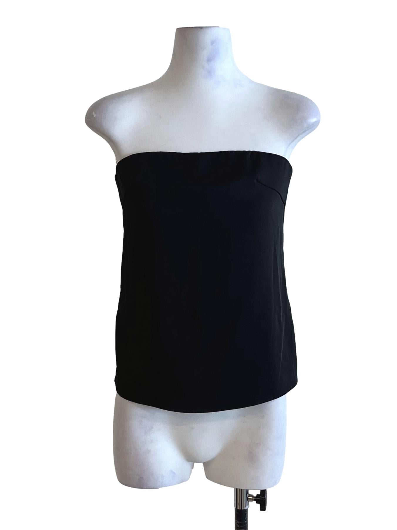 Black Plain Strapless Top TTR