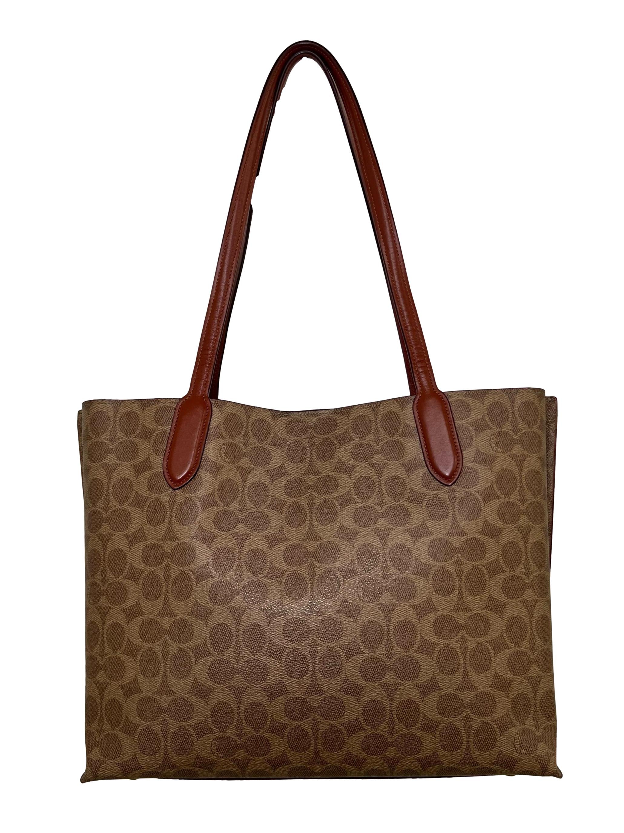 Brown Red Monoogram Willow Tote Bag CSN
