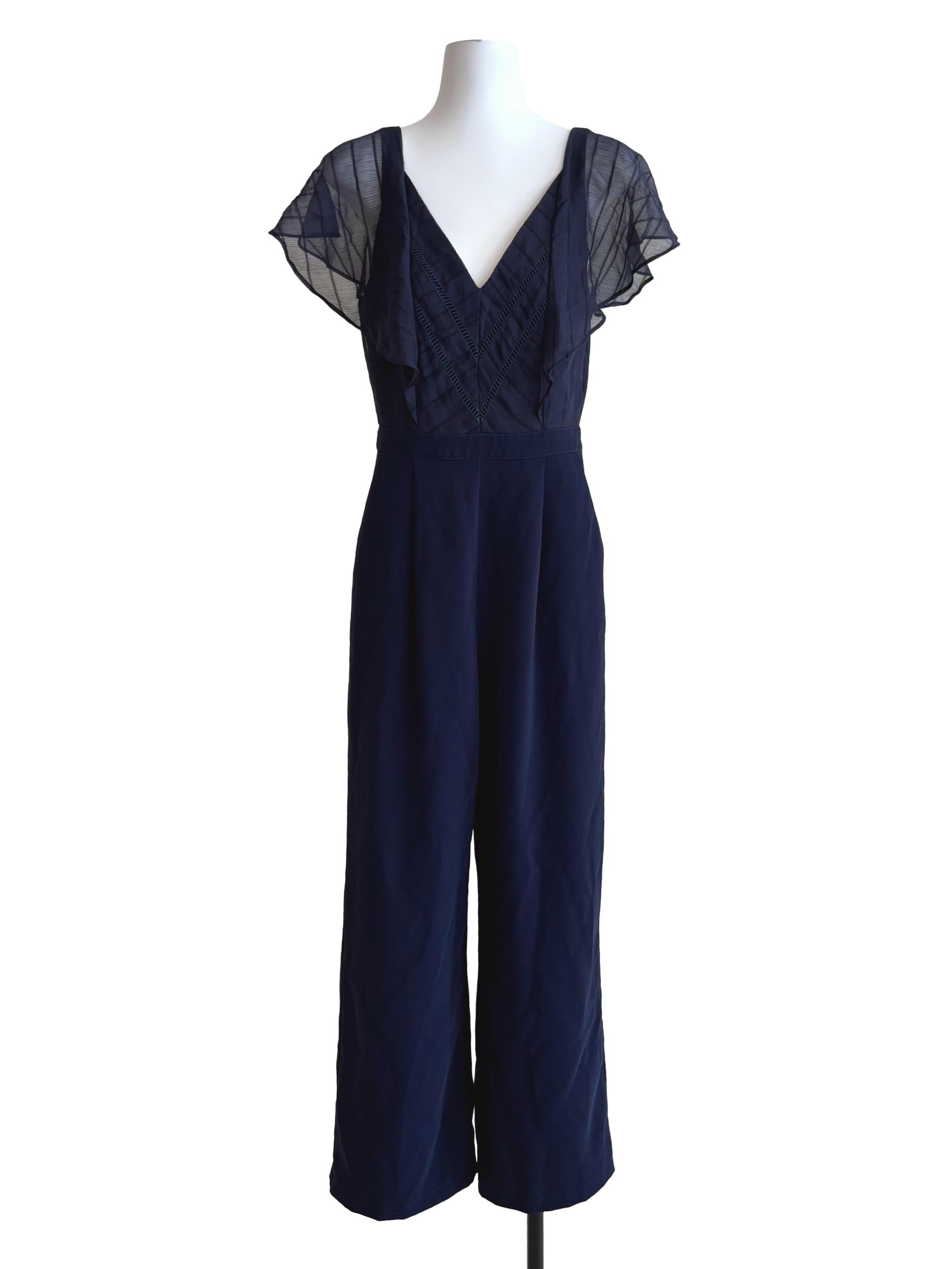Midnight Blue Ruffle Jumpsuit