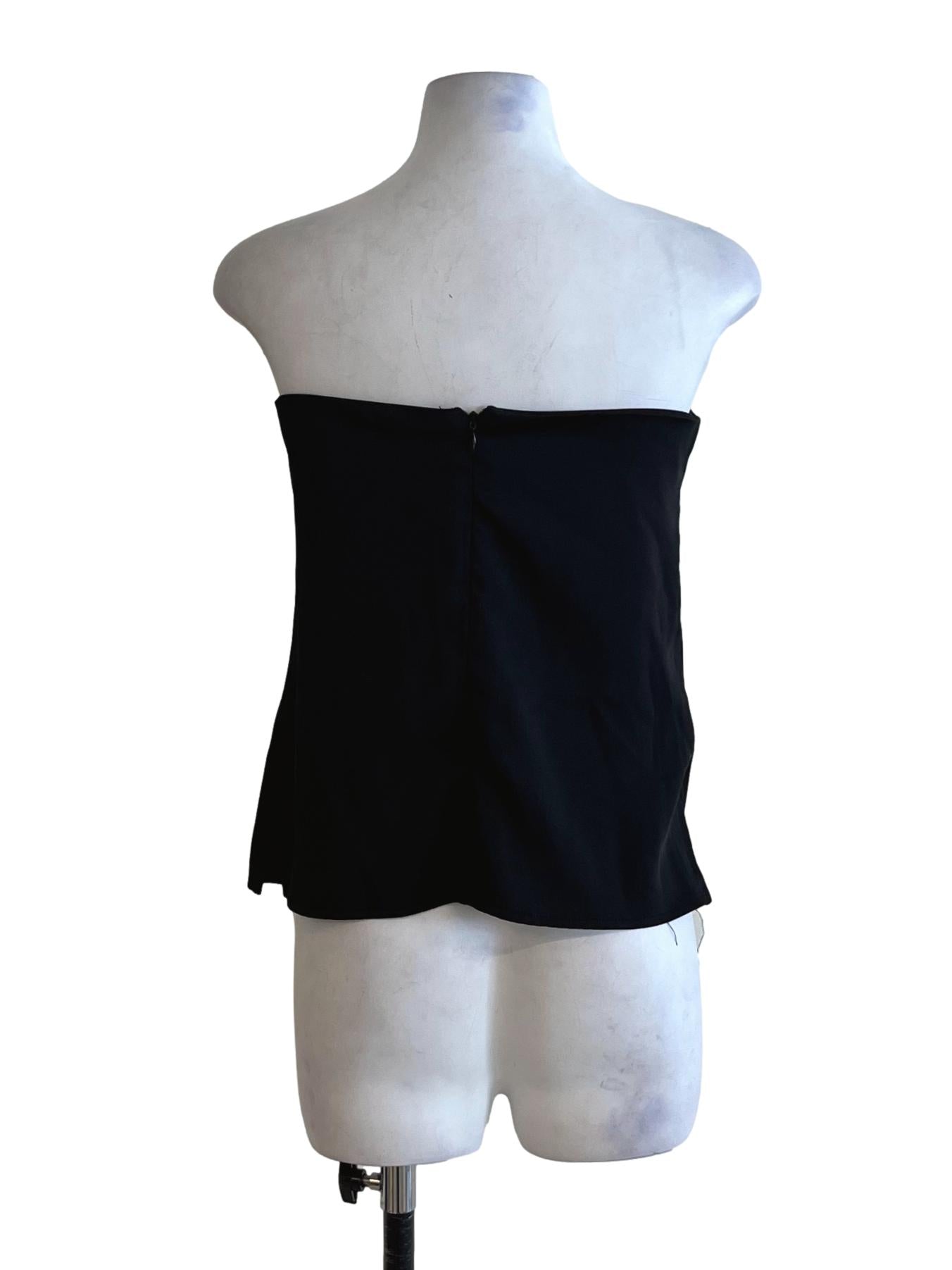 Black Plain Strapless Top TTR