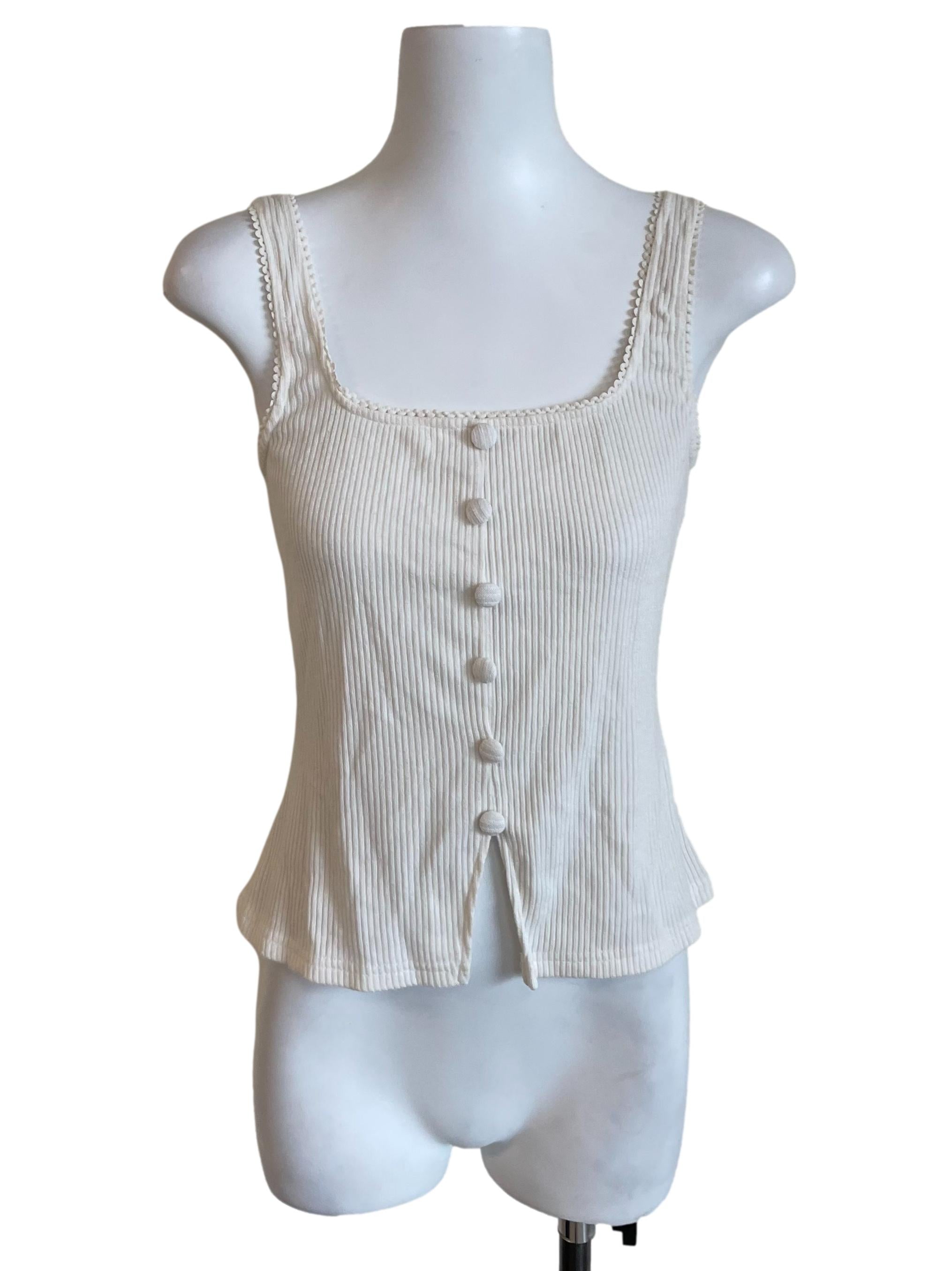 White Ribbed Trace Camisole