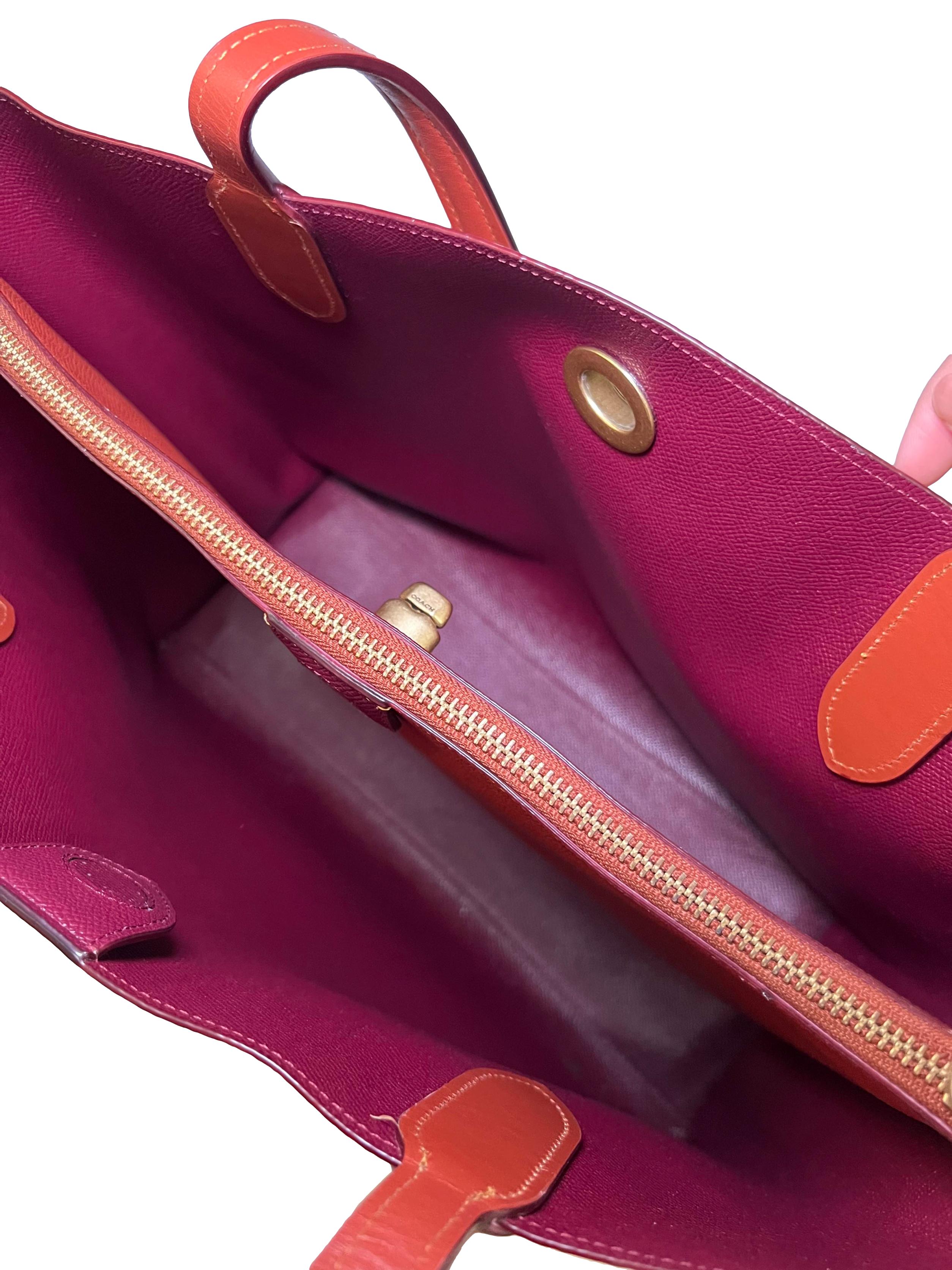 Brown Red Monoogram Willow Tote Bag CSN