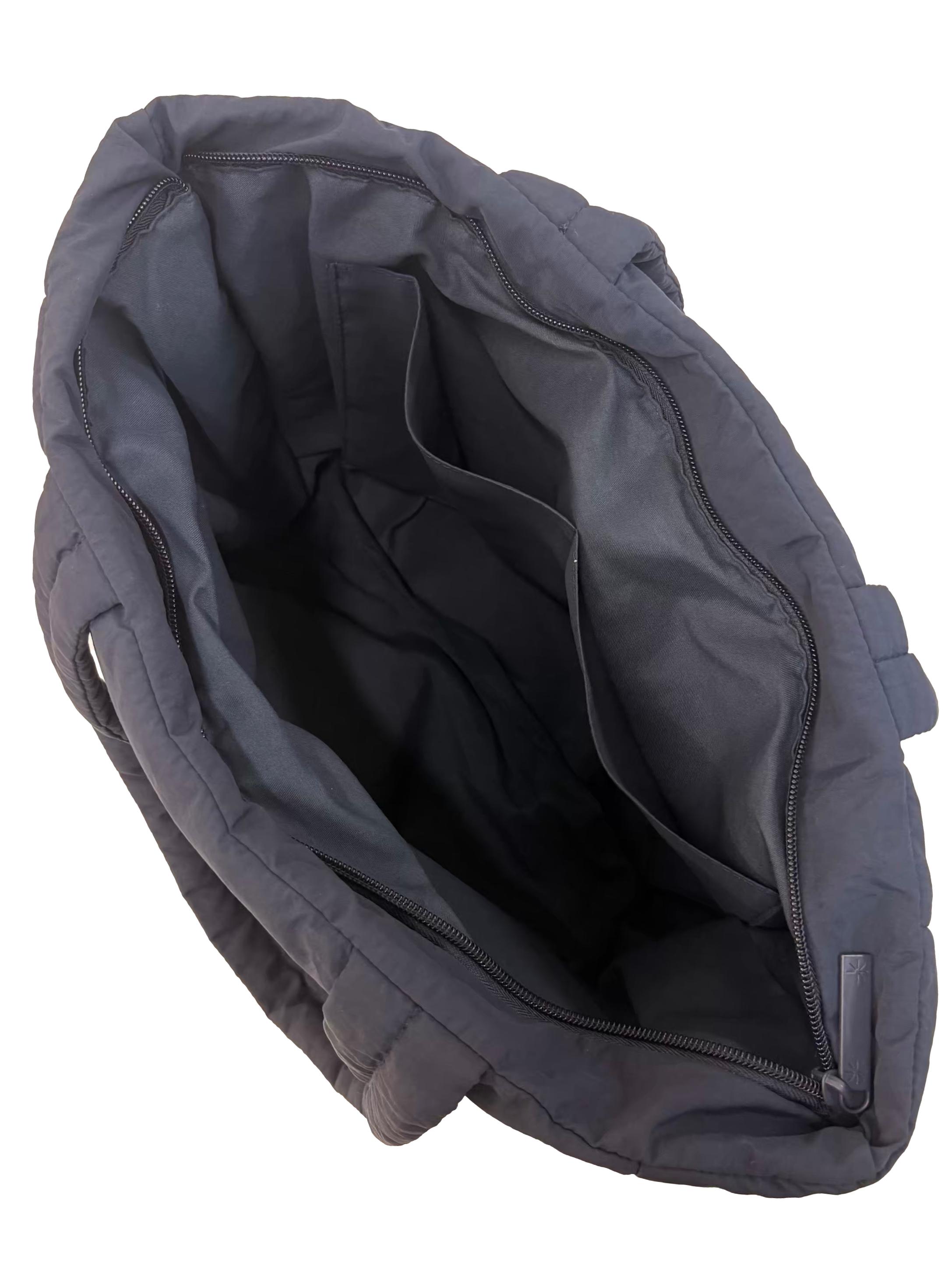 Dark Blue Puffer Tote Bag