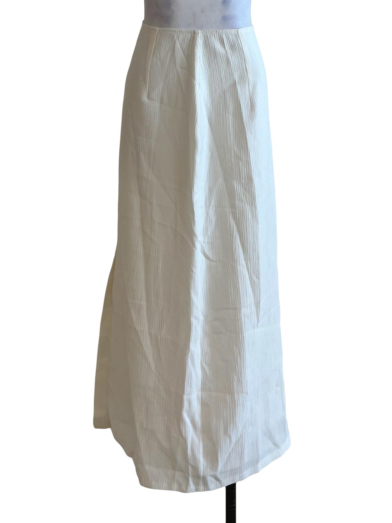 White High-Waisted A-Line Skirt