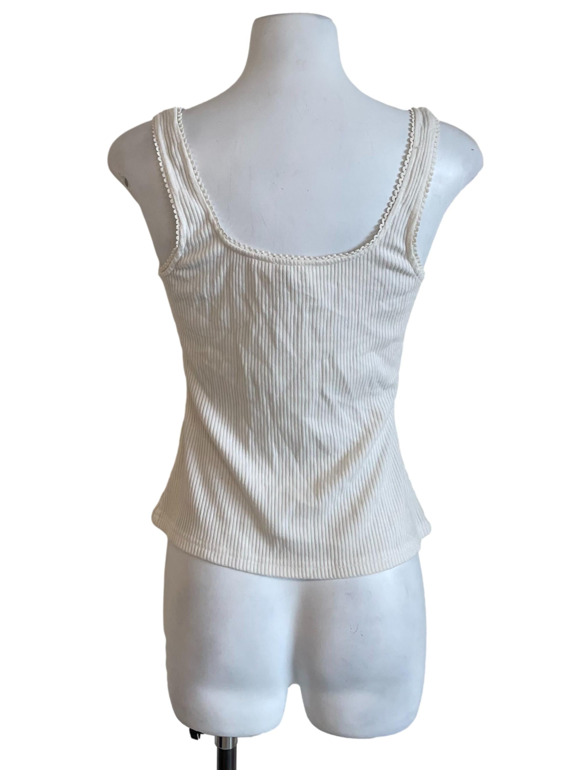 White Ribbed Trace Camisole