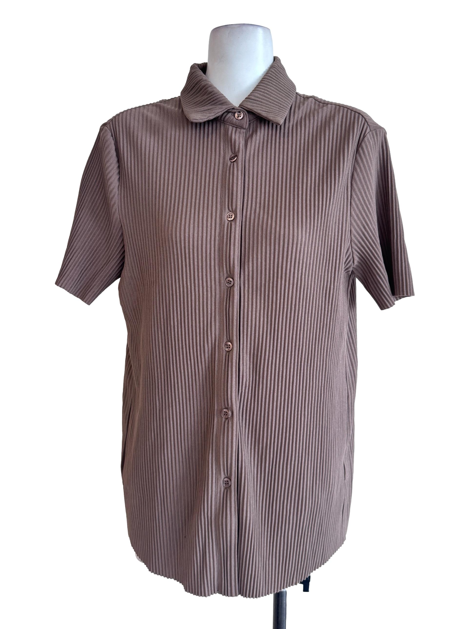 Carob Brown Textured Shirt