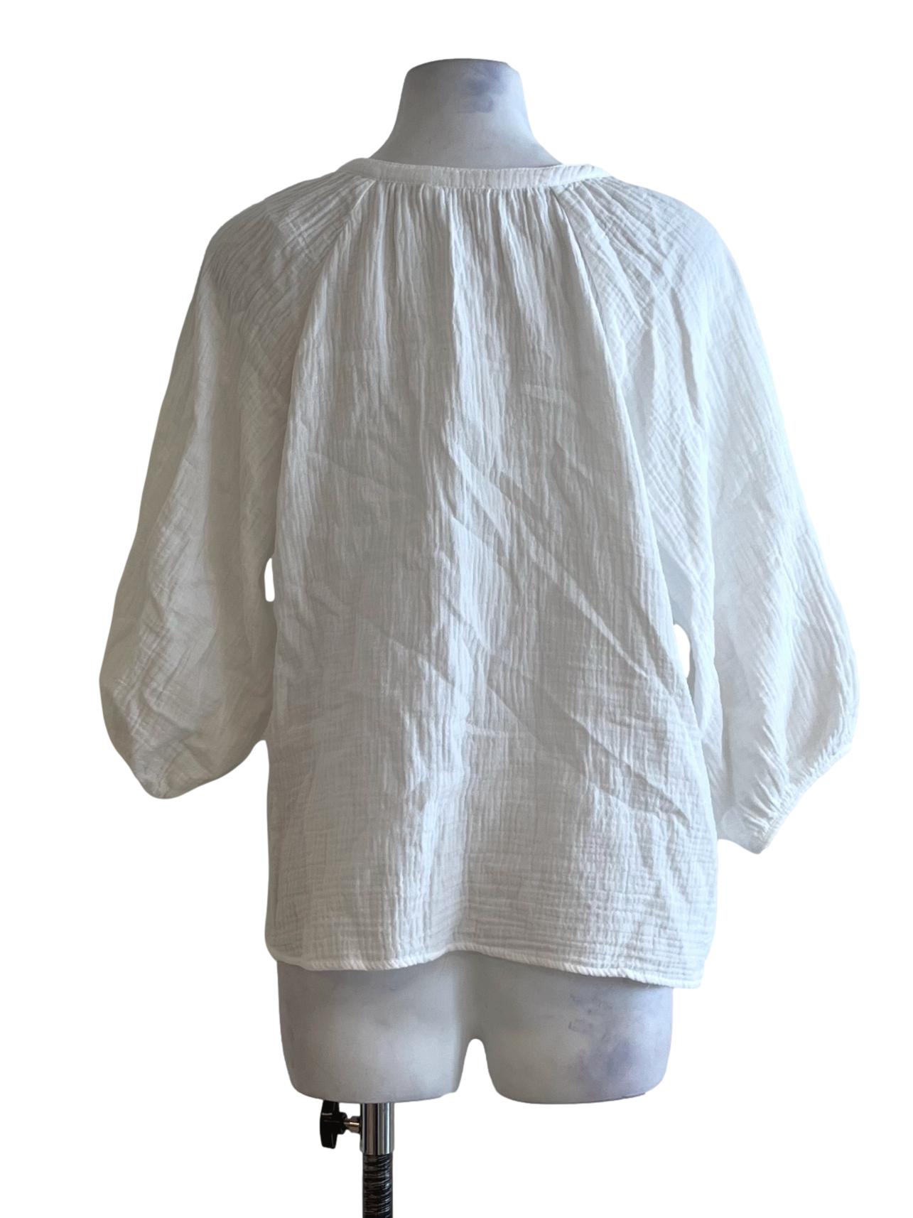 White V-Neckline Blouse TWL