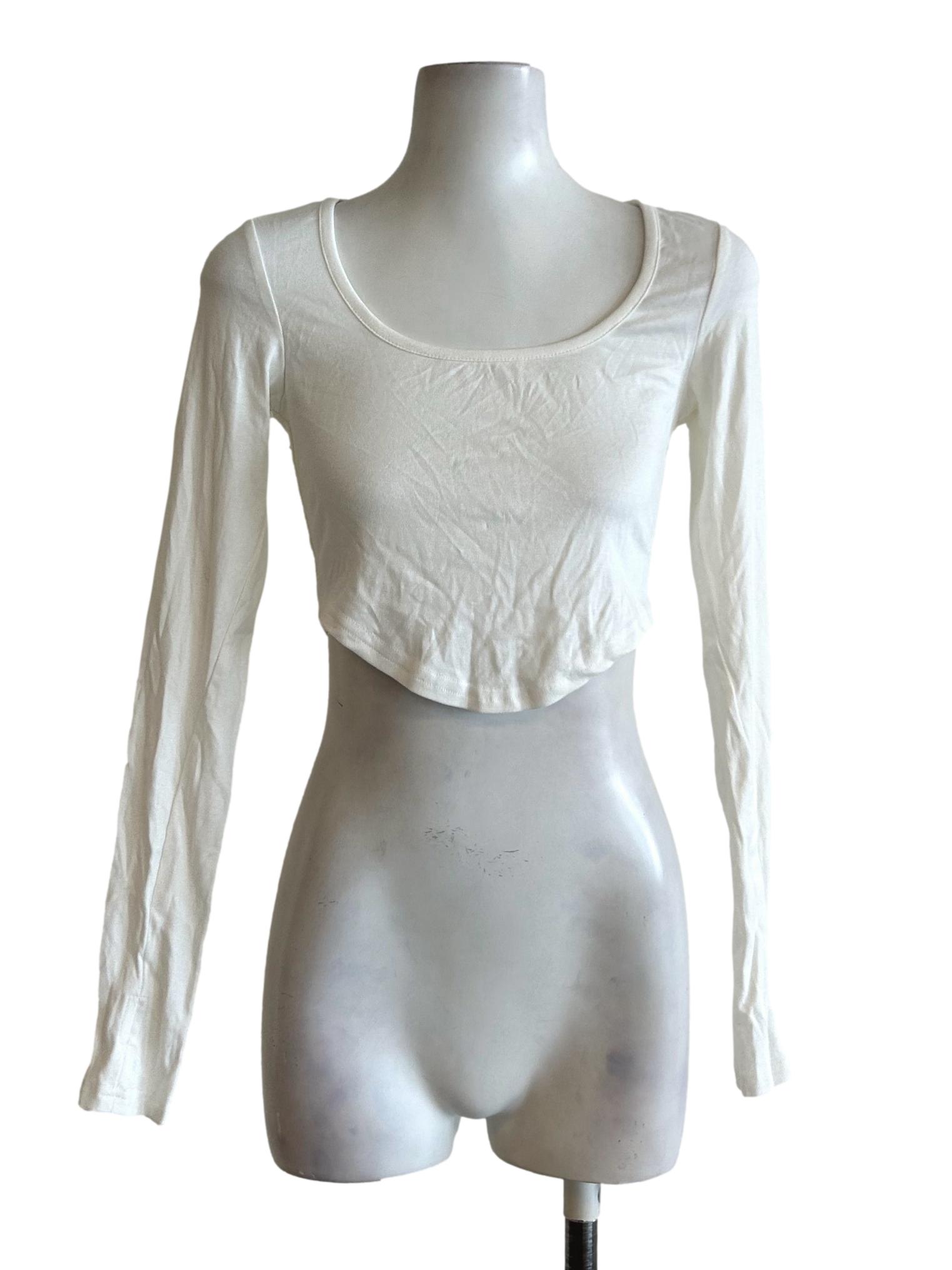 White Scoop Neckline Top YHF