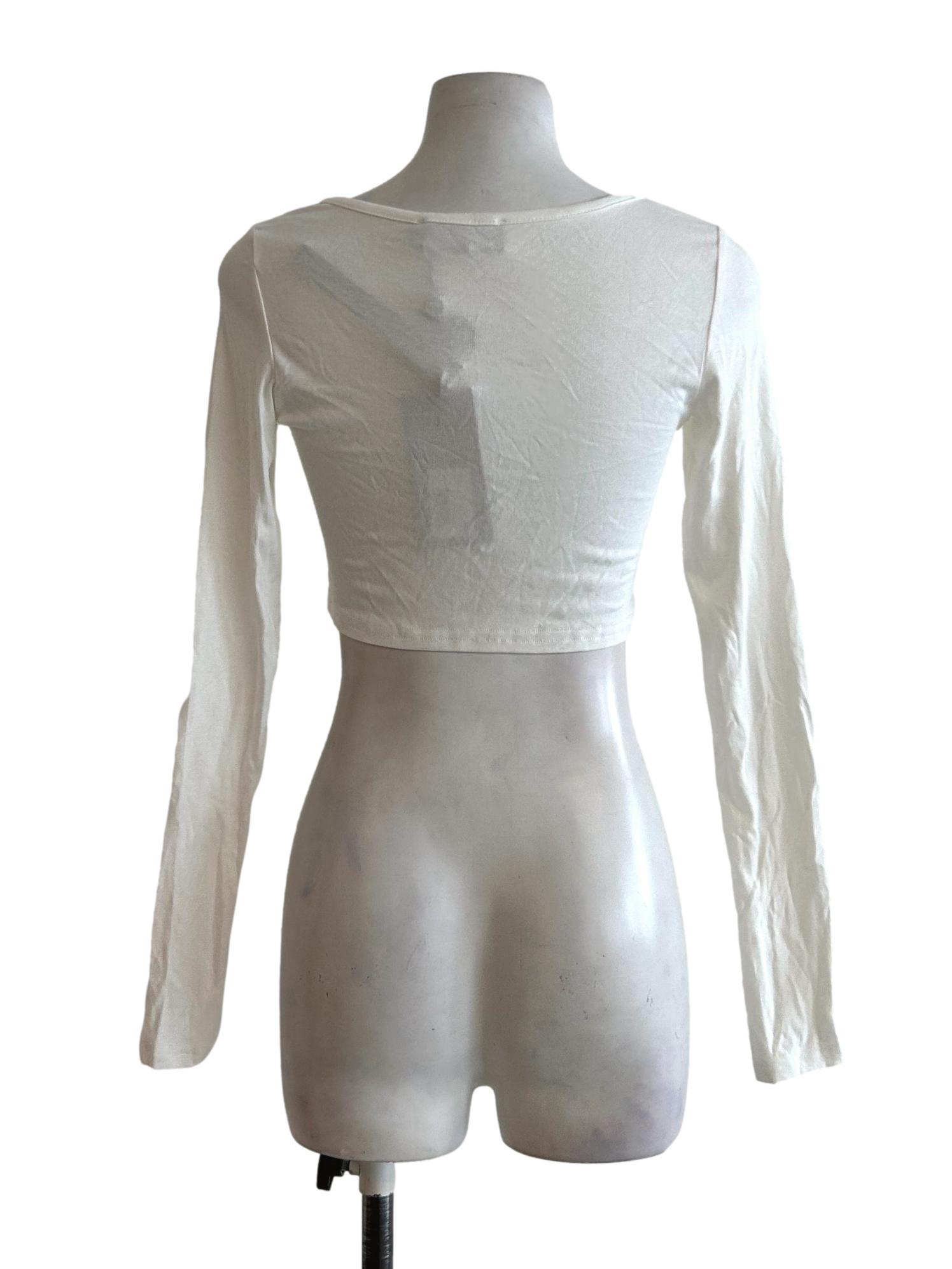 White Scoop Neckline Top YHF