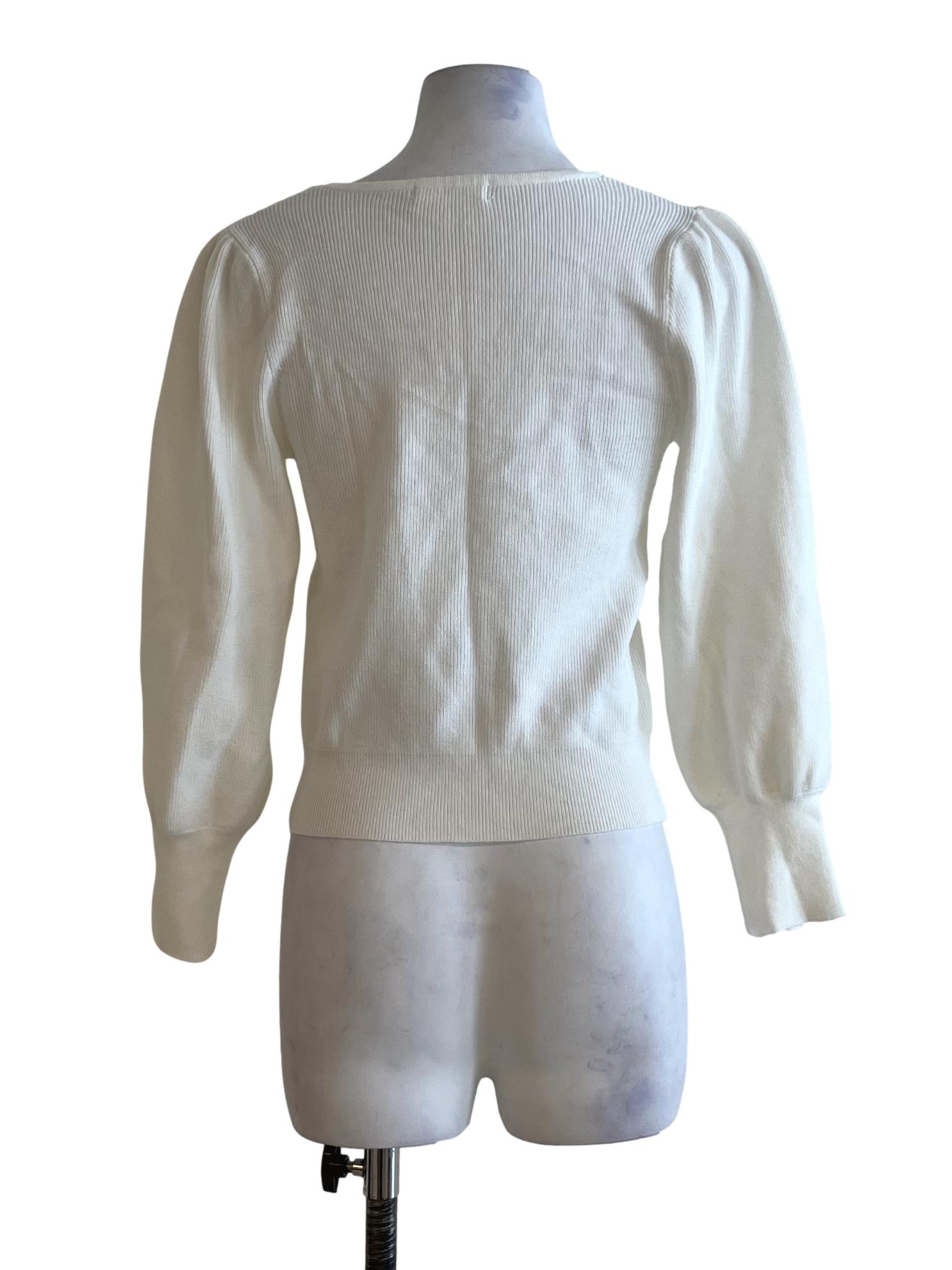 White Square Neckline Blouse TWL