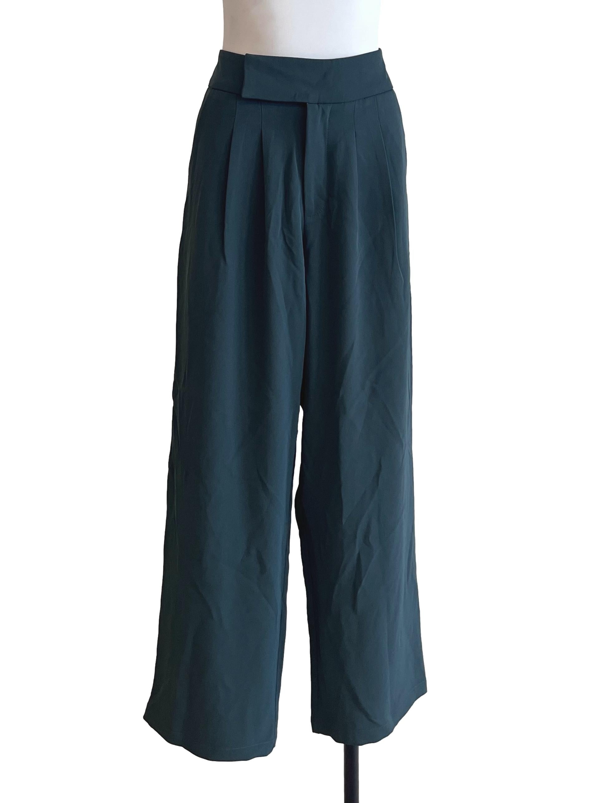 Emerald Green Wide-Leg Pants