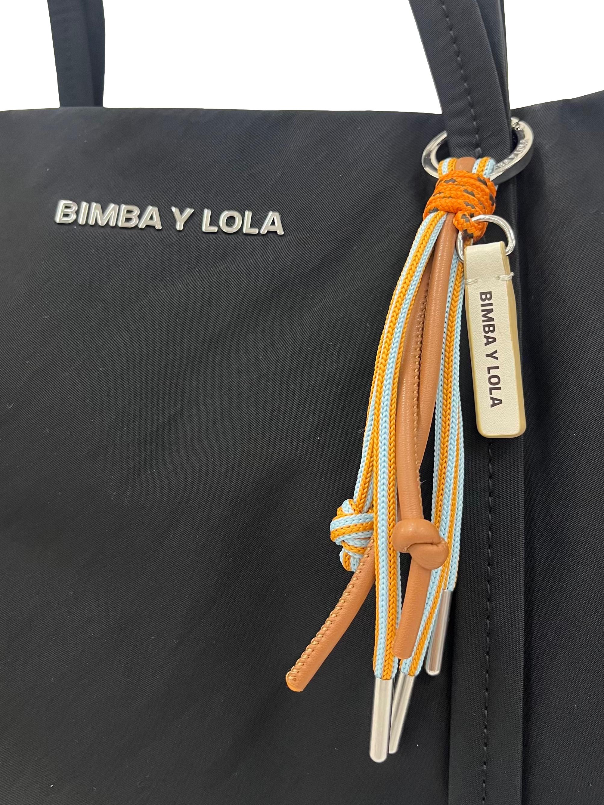 Black Nylon Tote Bag With Detachable Keychain CSN