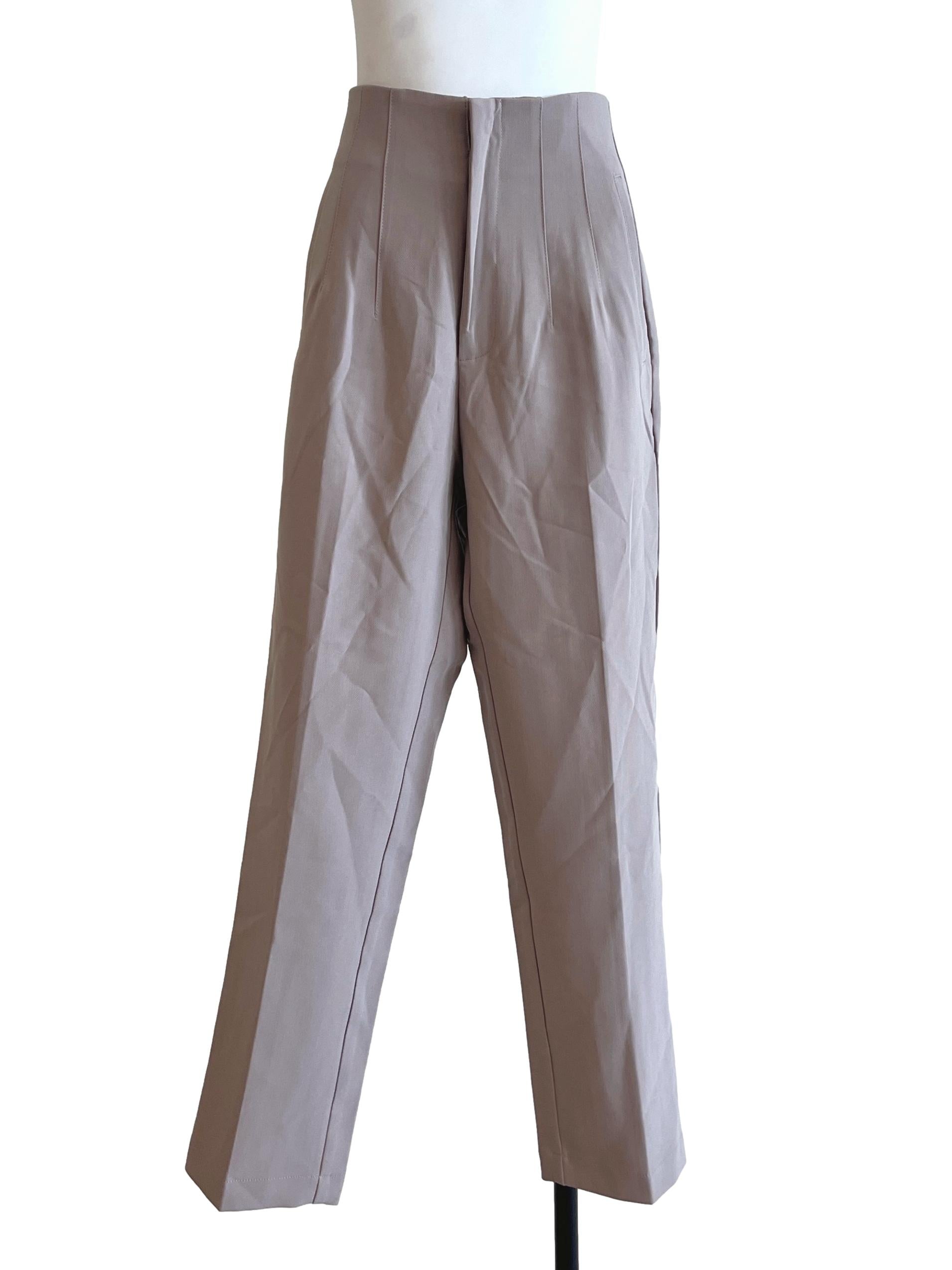 Bone White Wide-Leg Pants