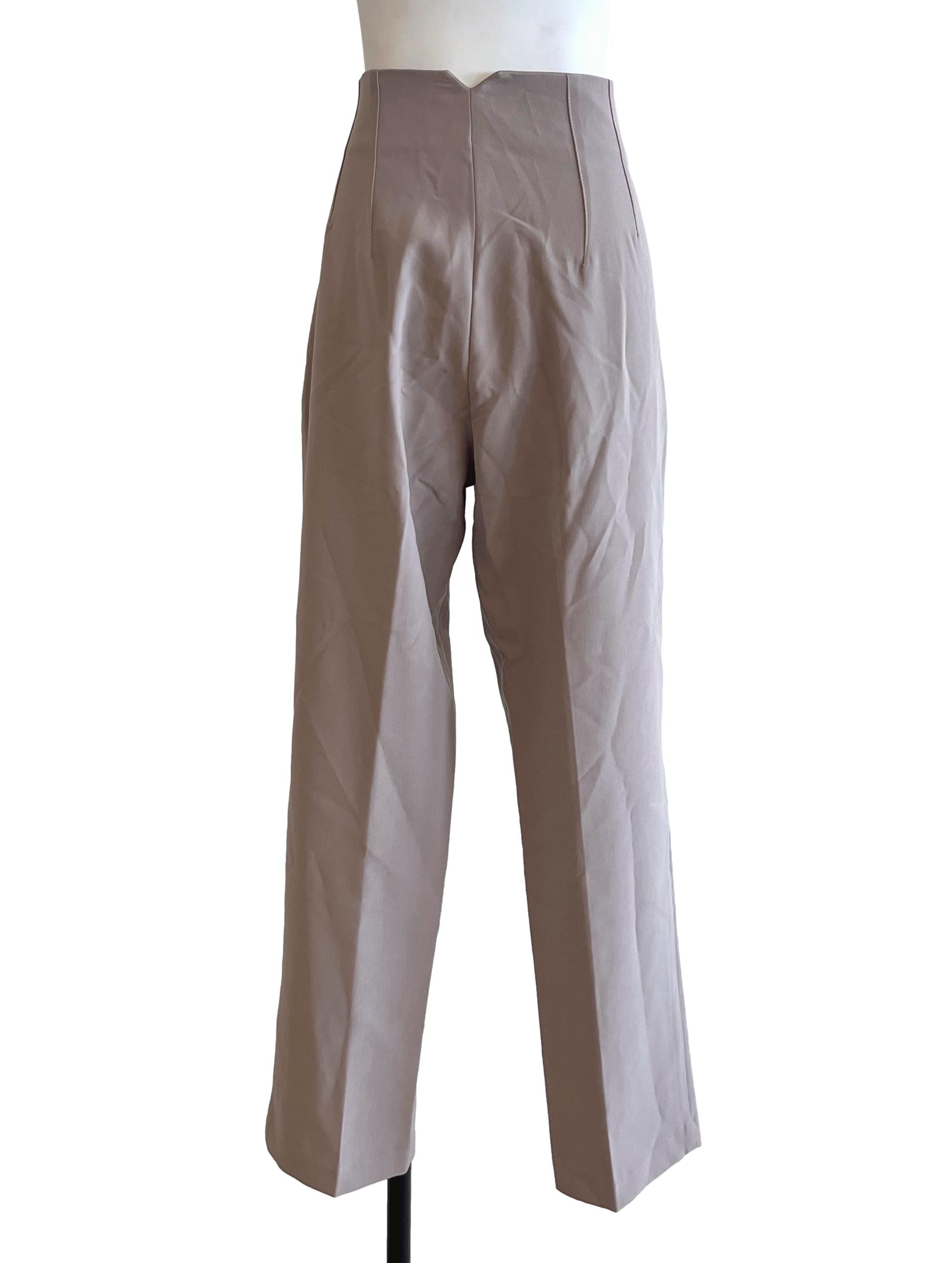 Bone White Wide-Leg Pants