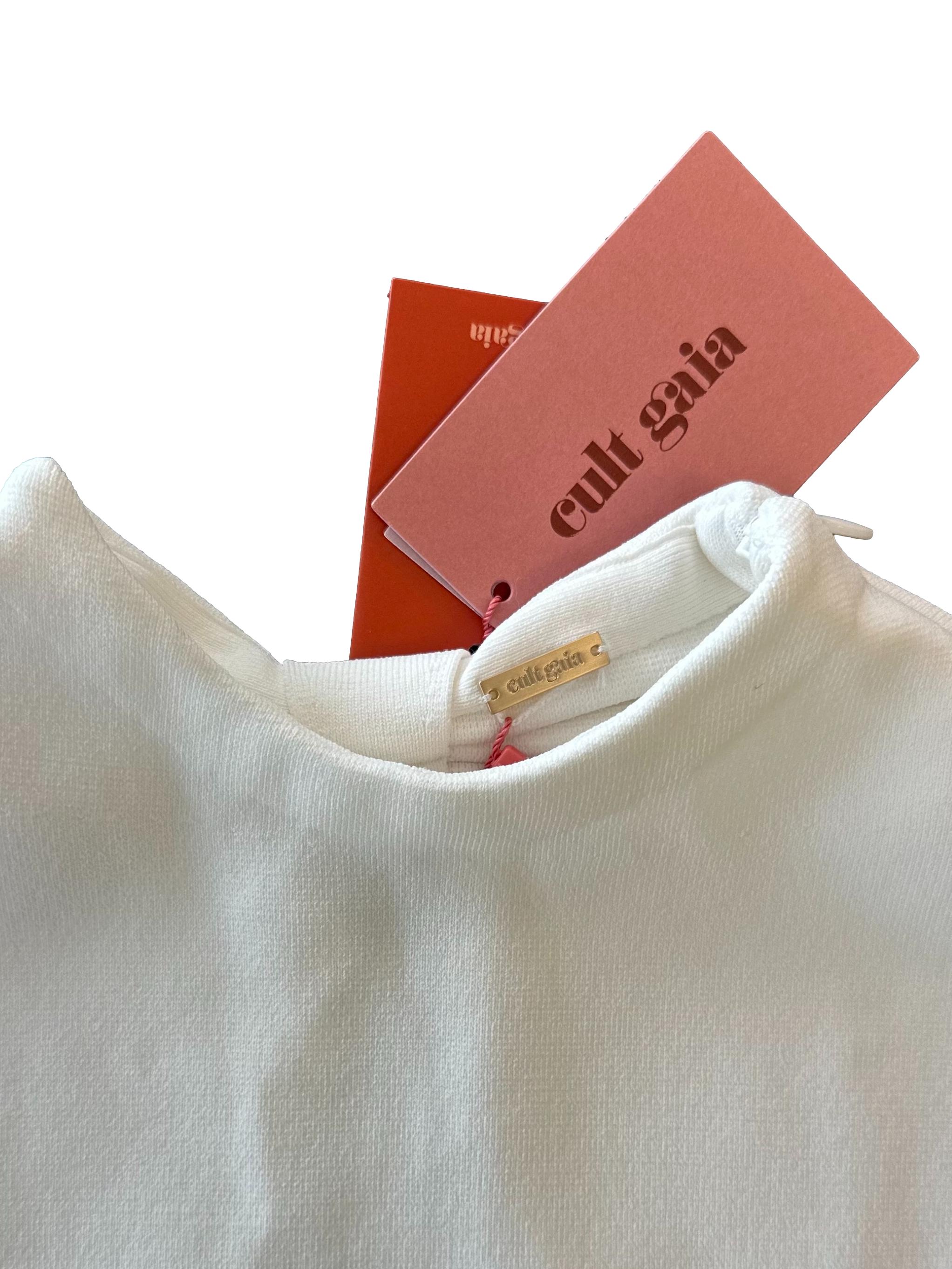 Off White High Neck Backless Dress