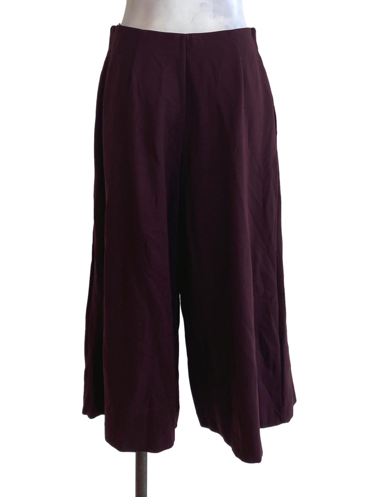 Uniqlo Plum Wide Cropped Pants | REFASH