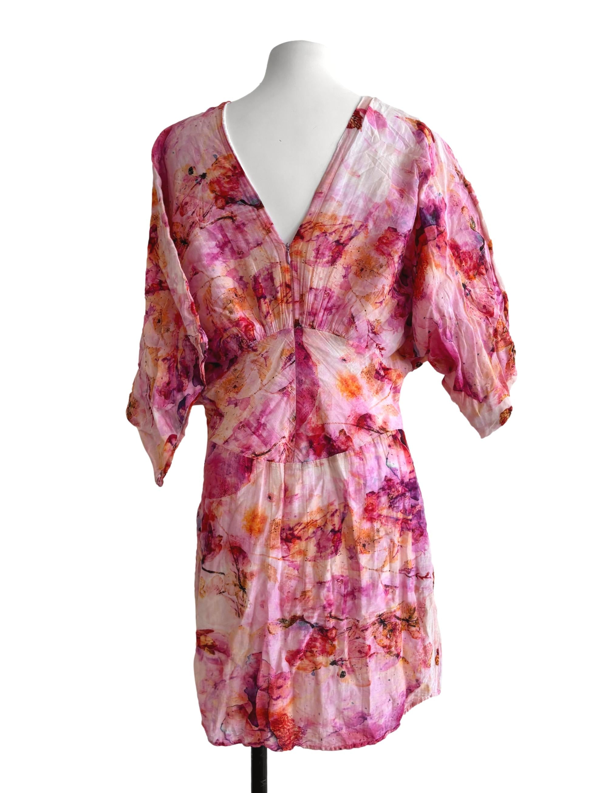 Orchid Pink Watercolour Mini Dress