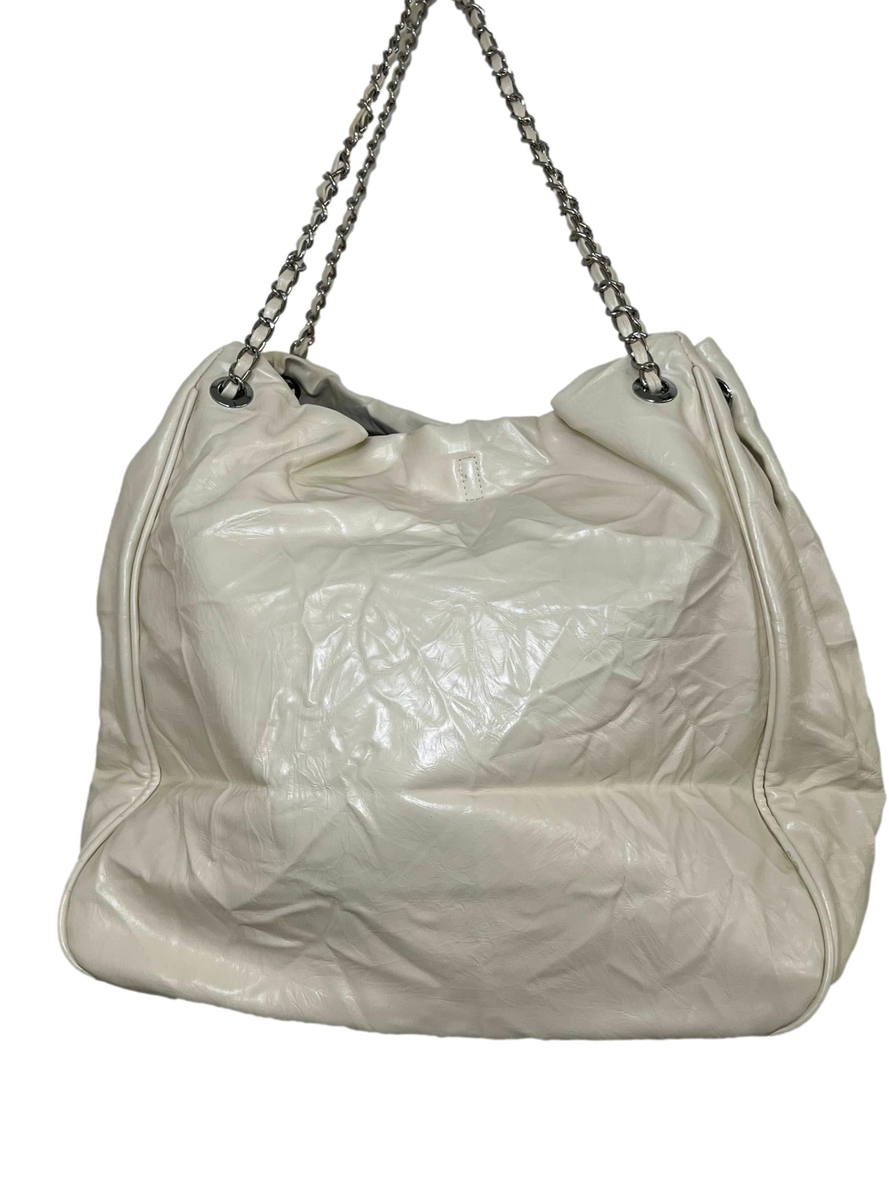 Cream PU Leather Tote Bag CSN