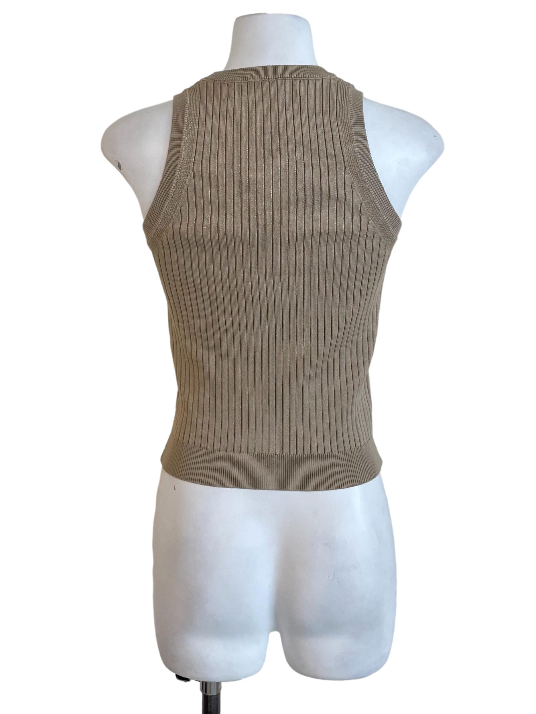 Tortilla Brown Ribbed Knit Vest