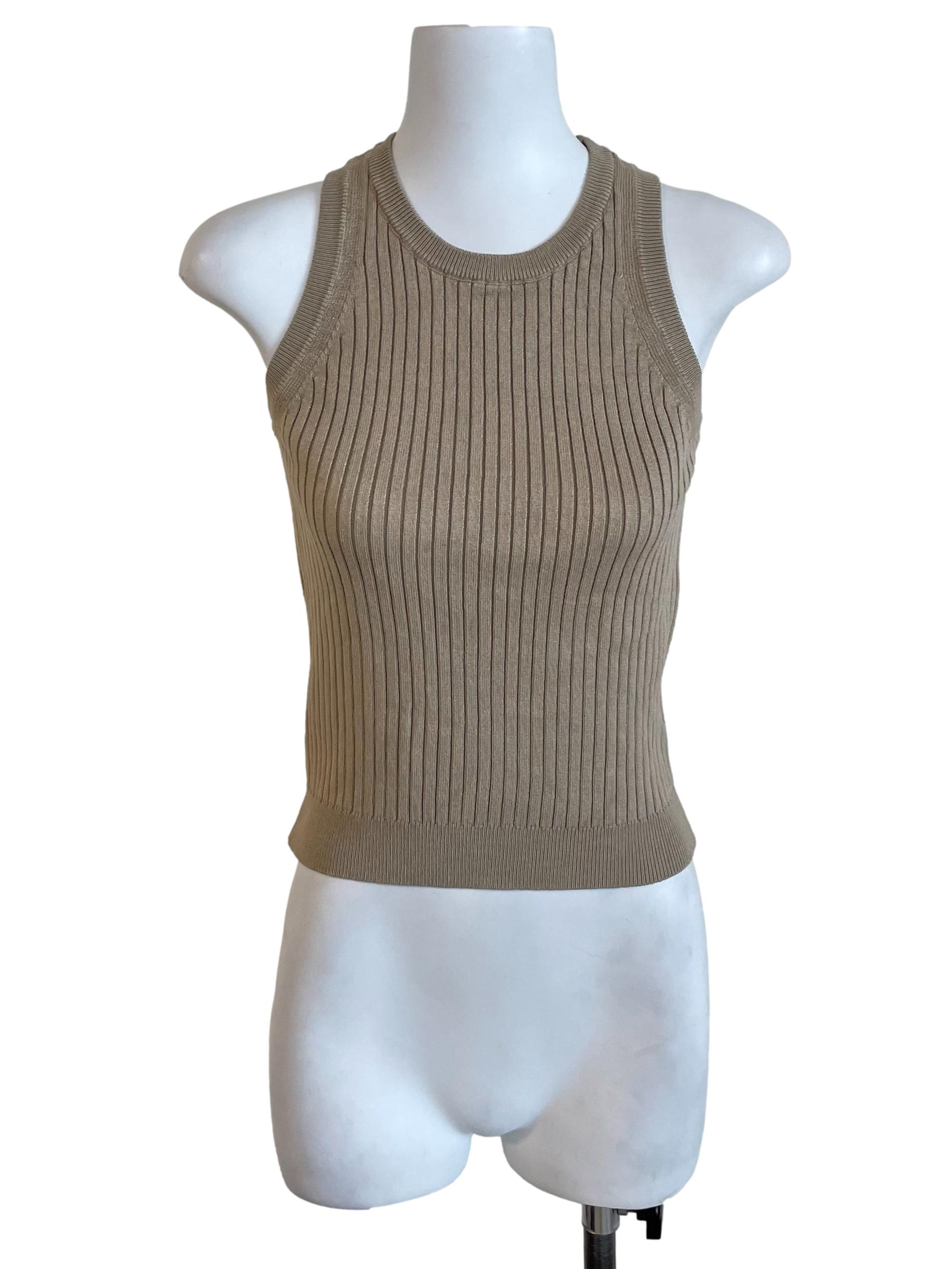 Tortilla Brown Ribbed Knit Vest