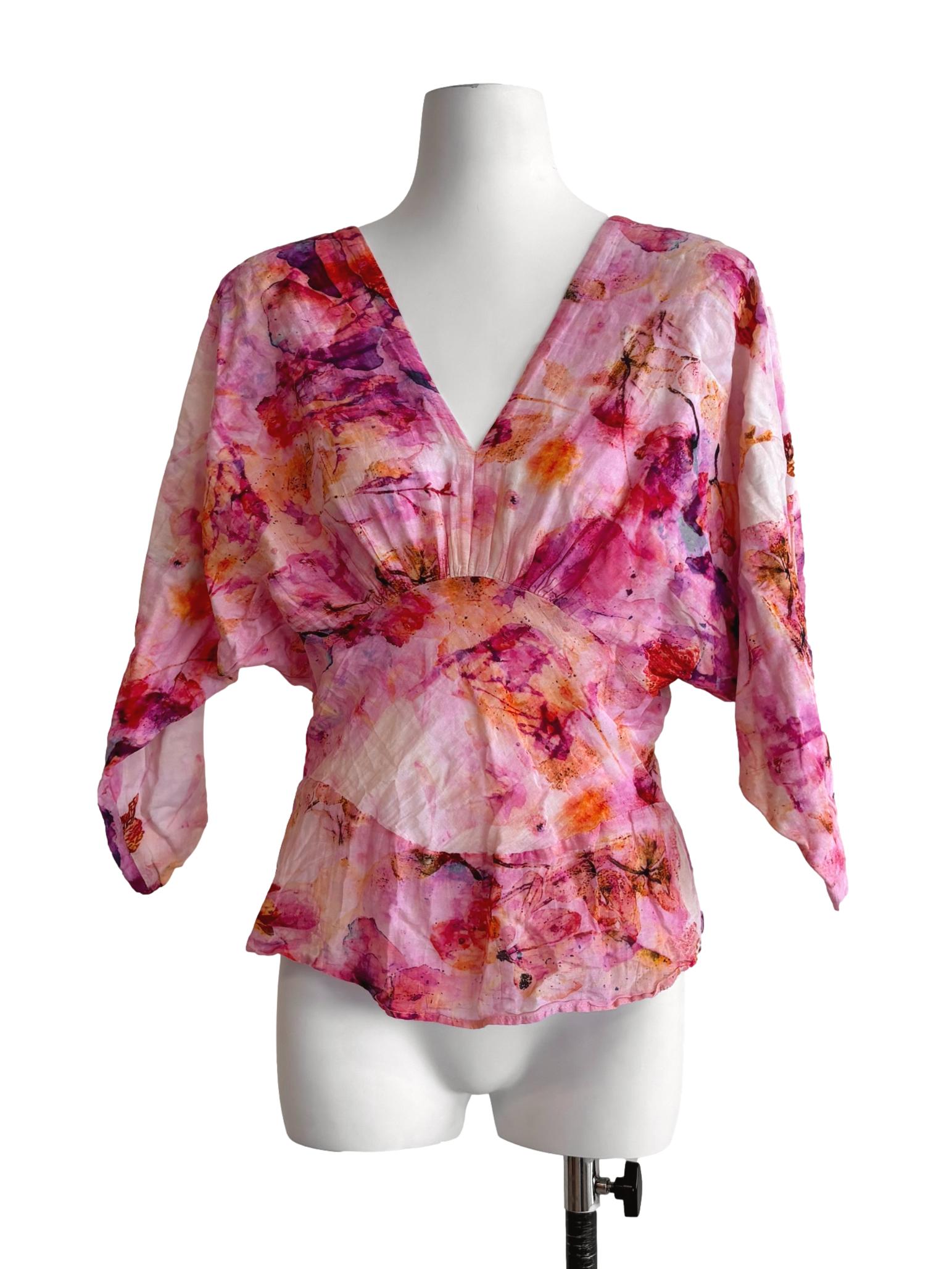 Orchid Pink Watercolour Top