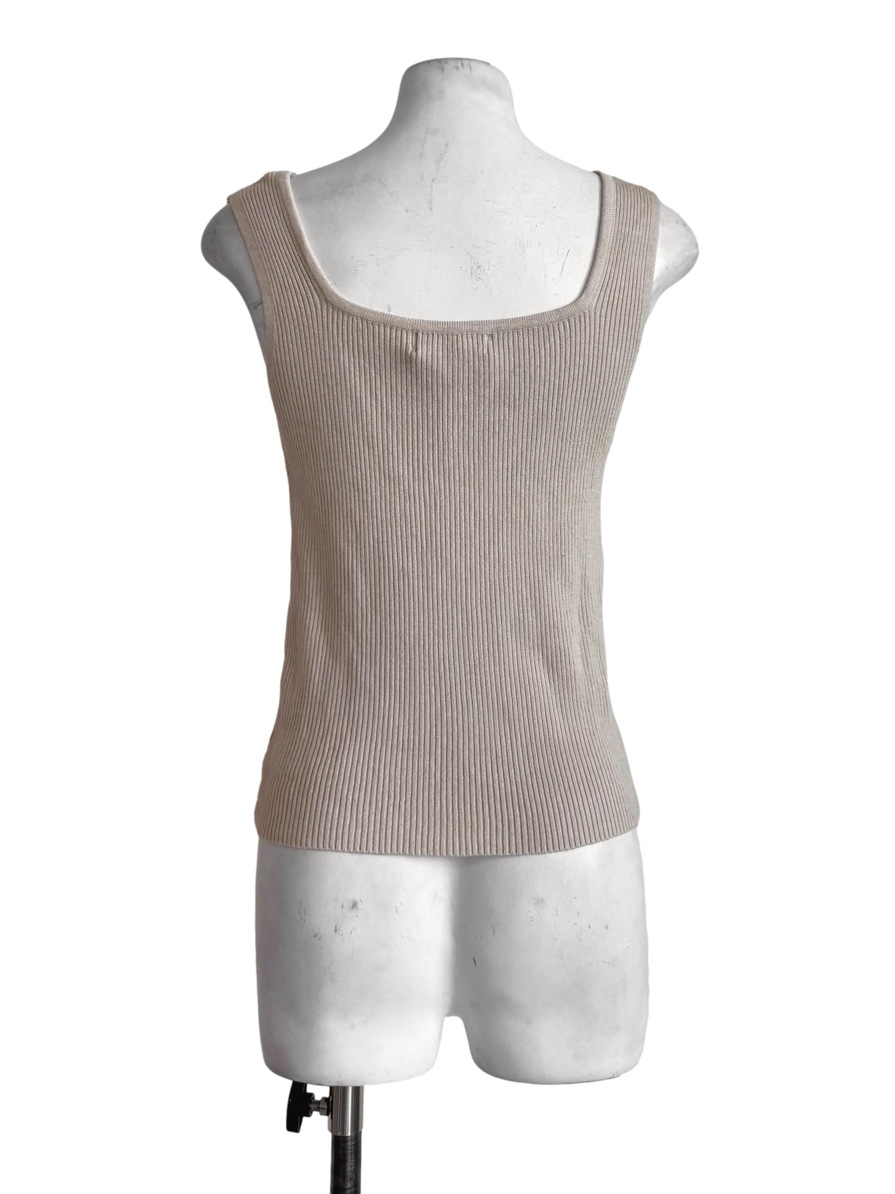 Malt Beige Sleeveless Top