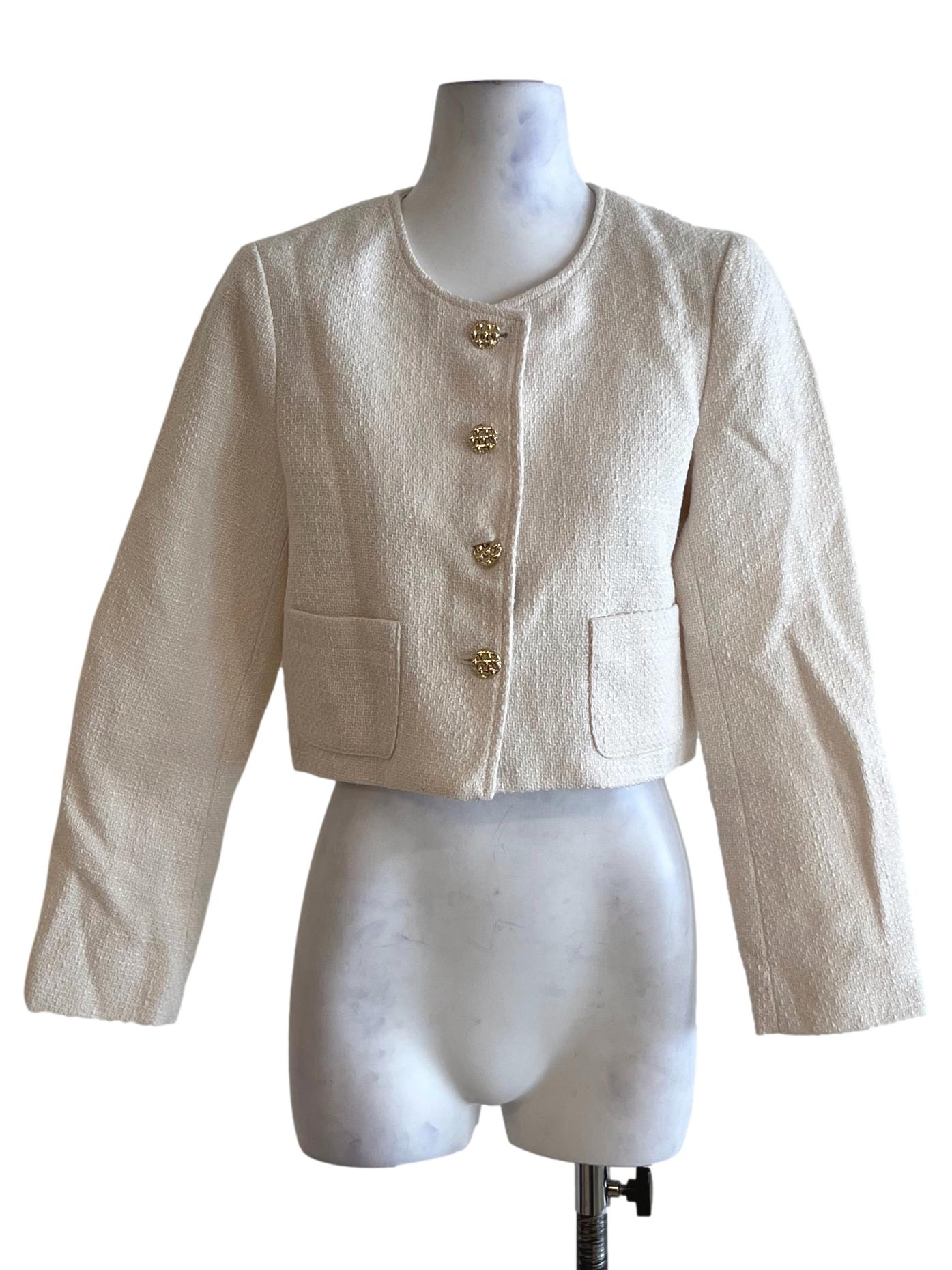 White Jewel Neckline Blouse