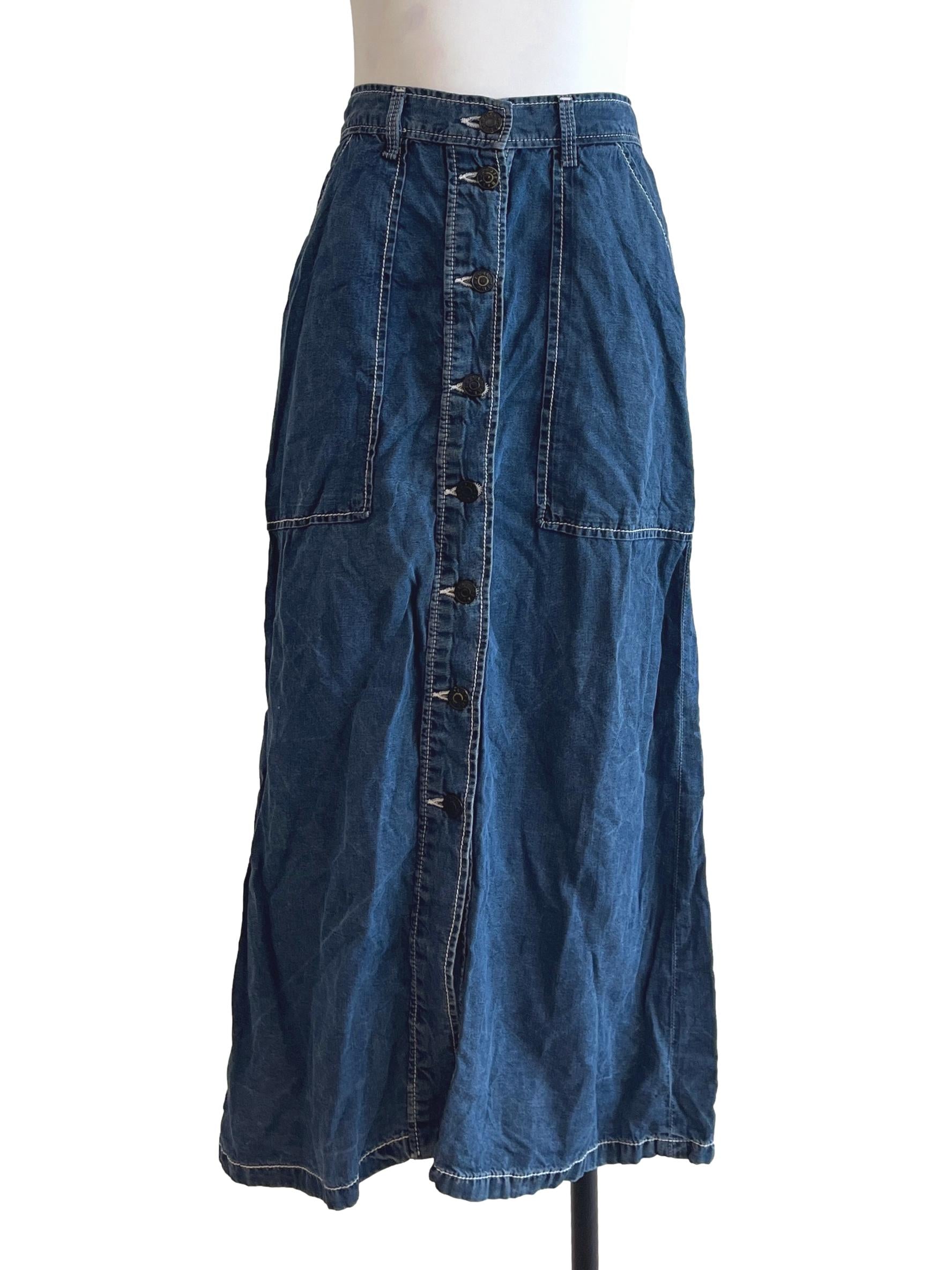 Blue Wash Denim Skirt