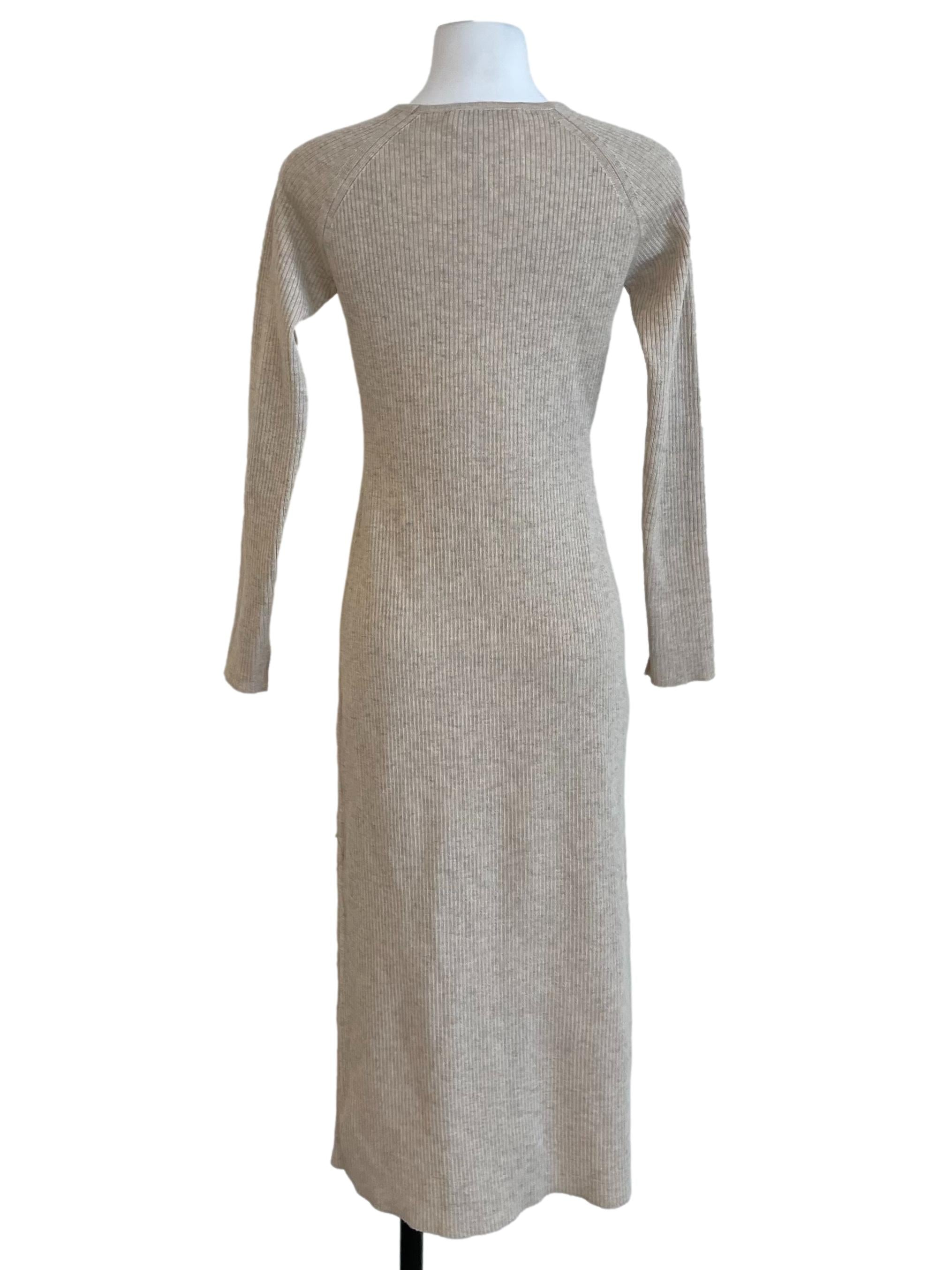 Beige Glittery Knit Bodycon Dress