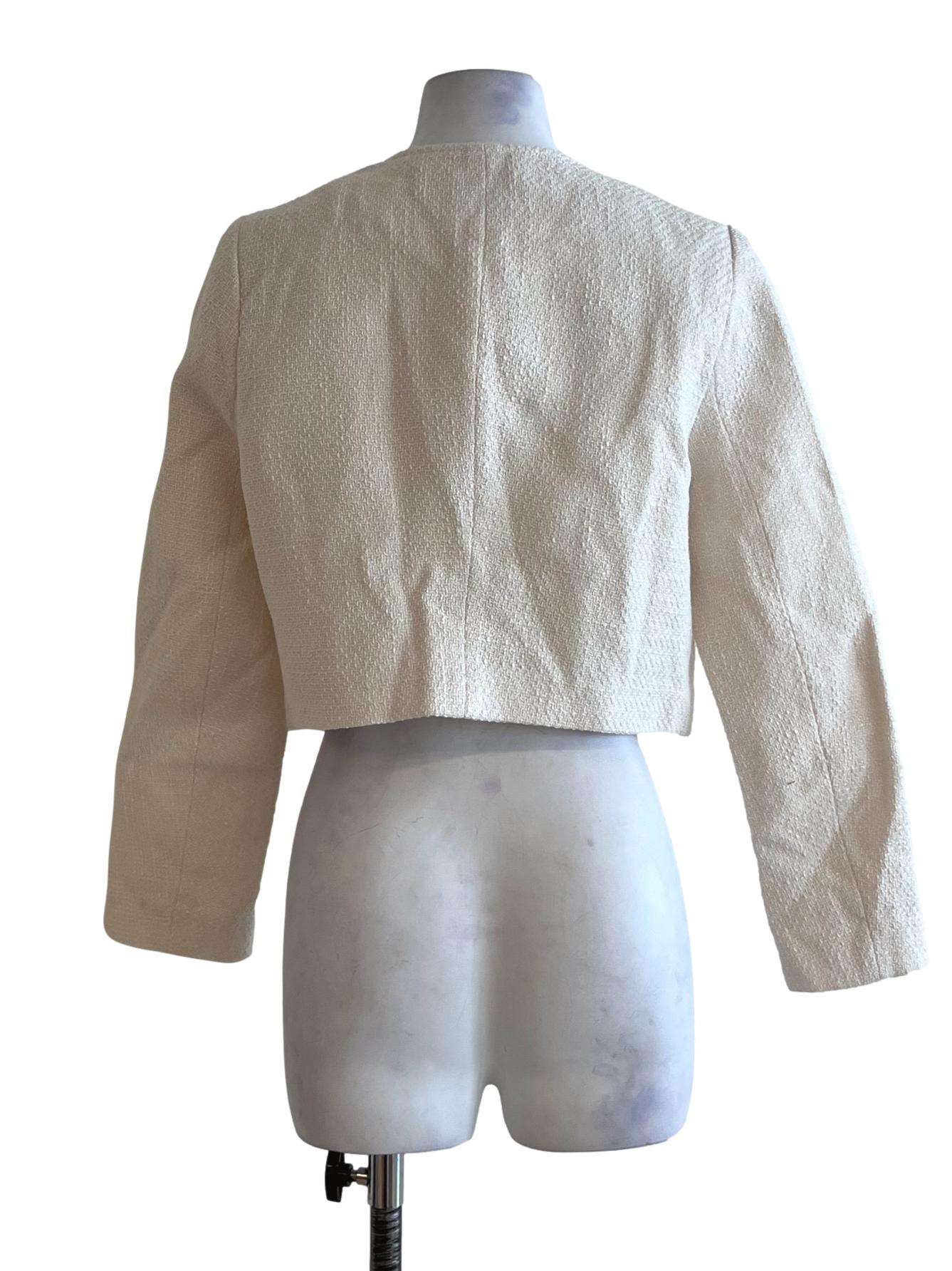 White Jewel Neckline Blouse
