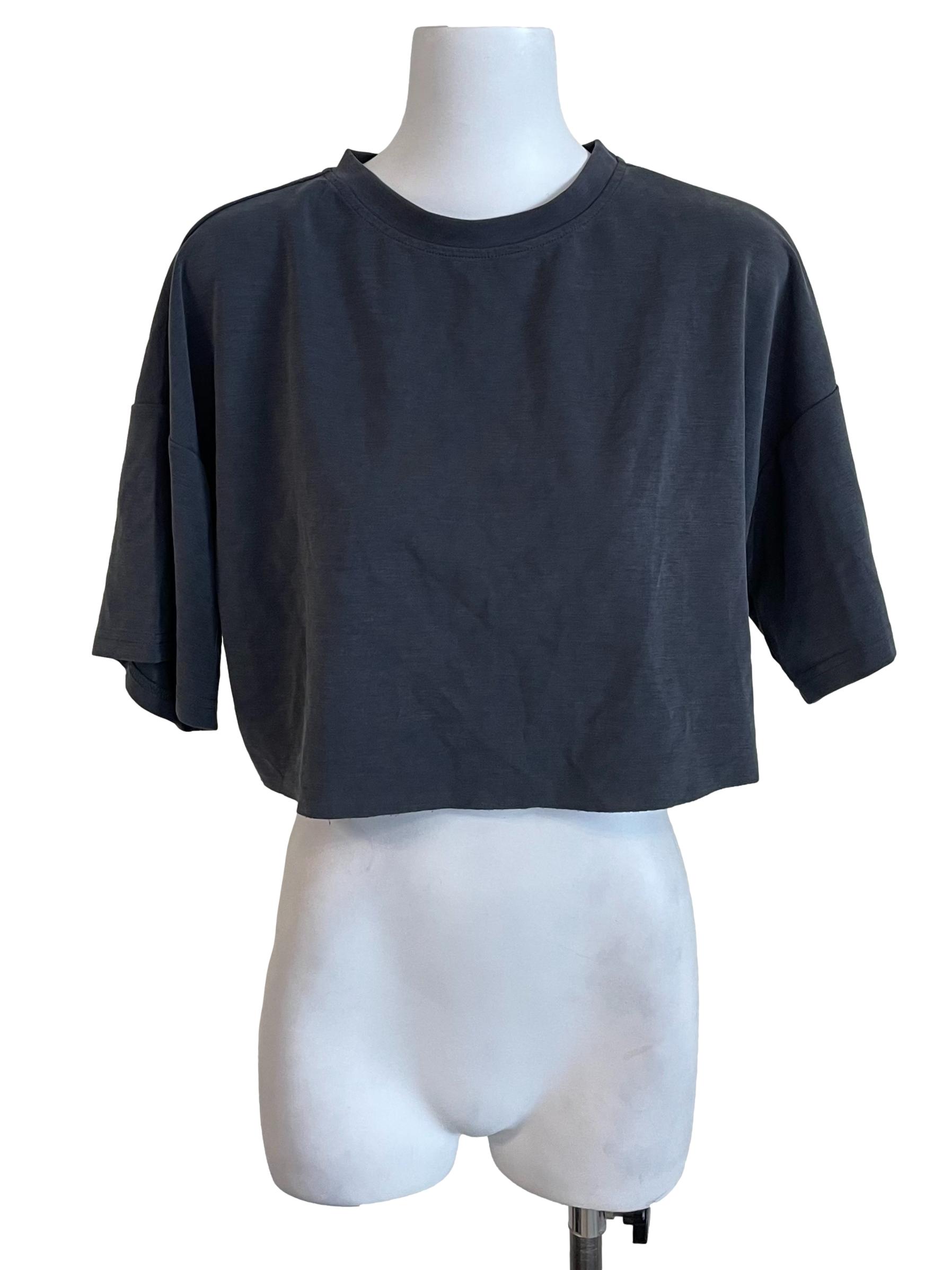 Iron Grey Wide Crop Tee