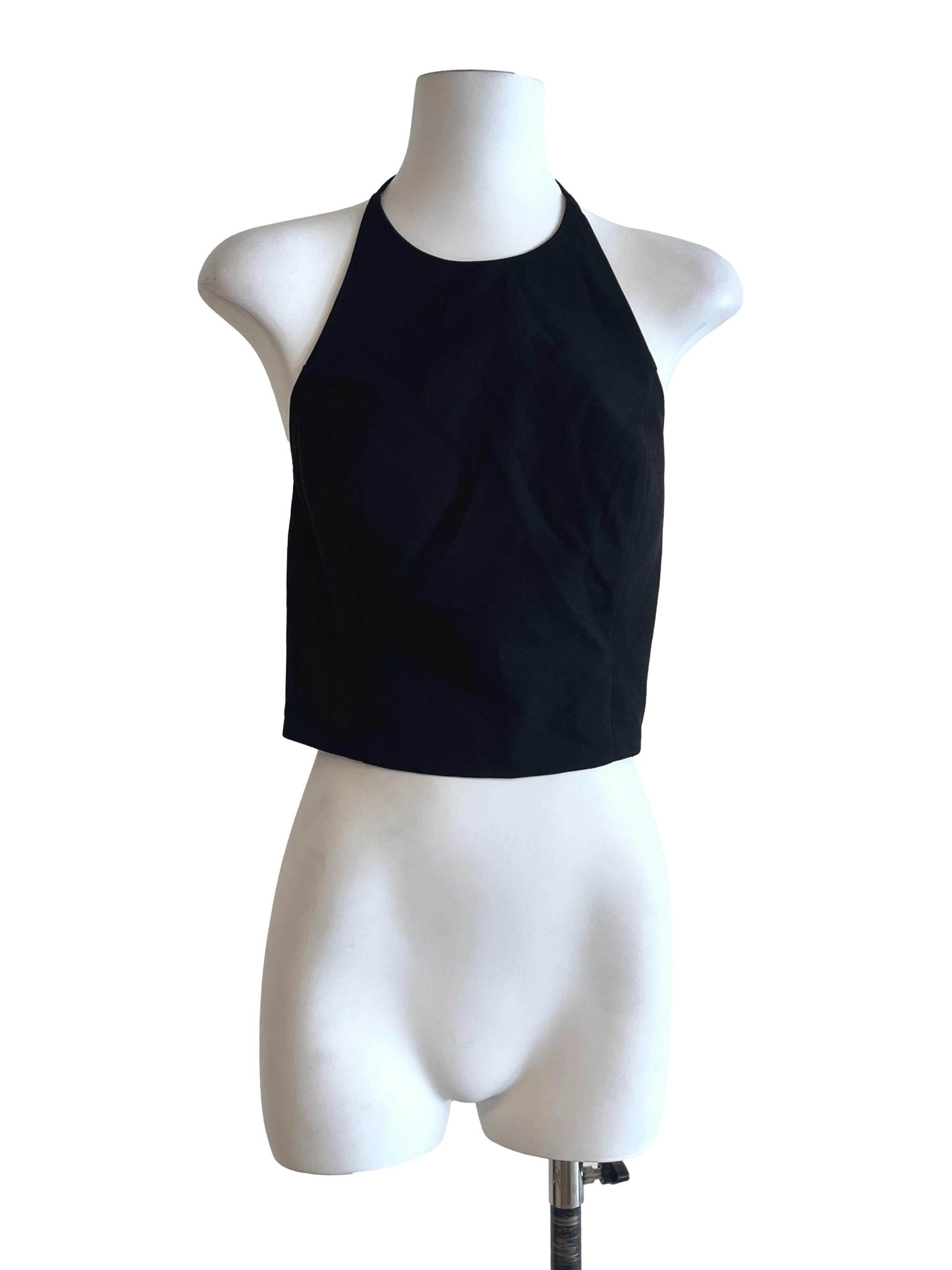 Jade Black  Halter Strap Sleeveless Top