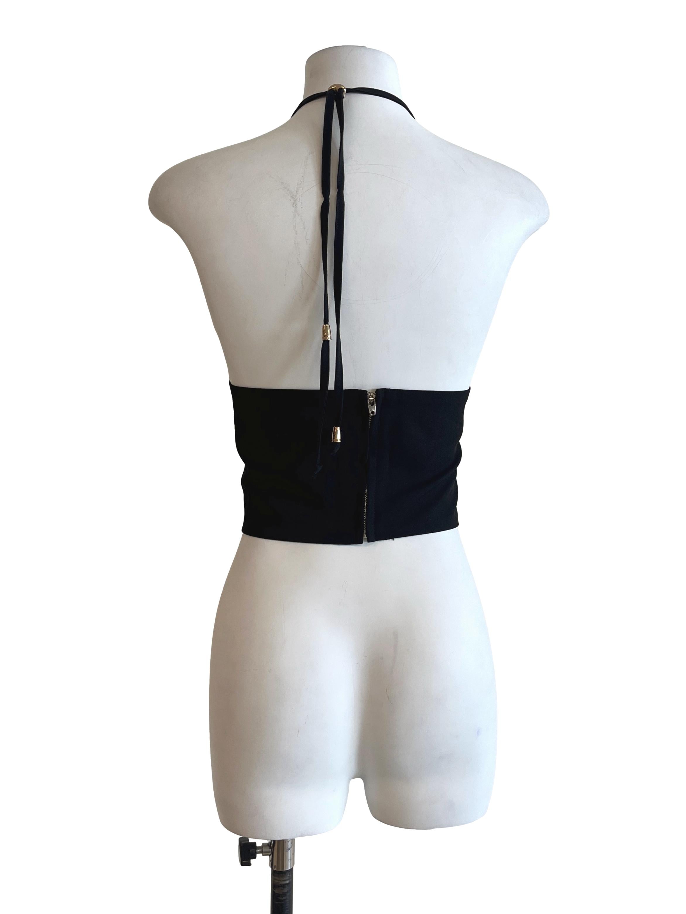 Jade Black  Halter Strap Sleeveless Top