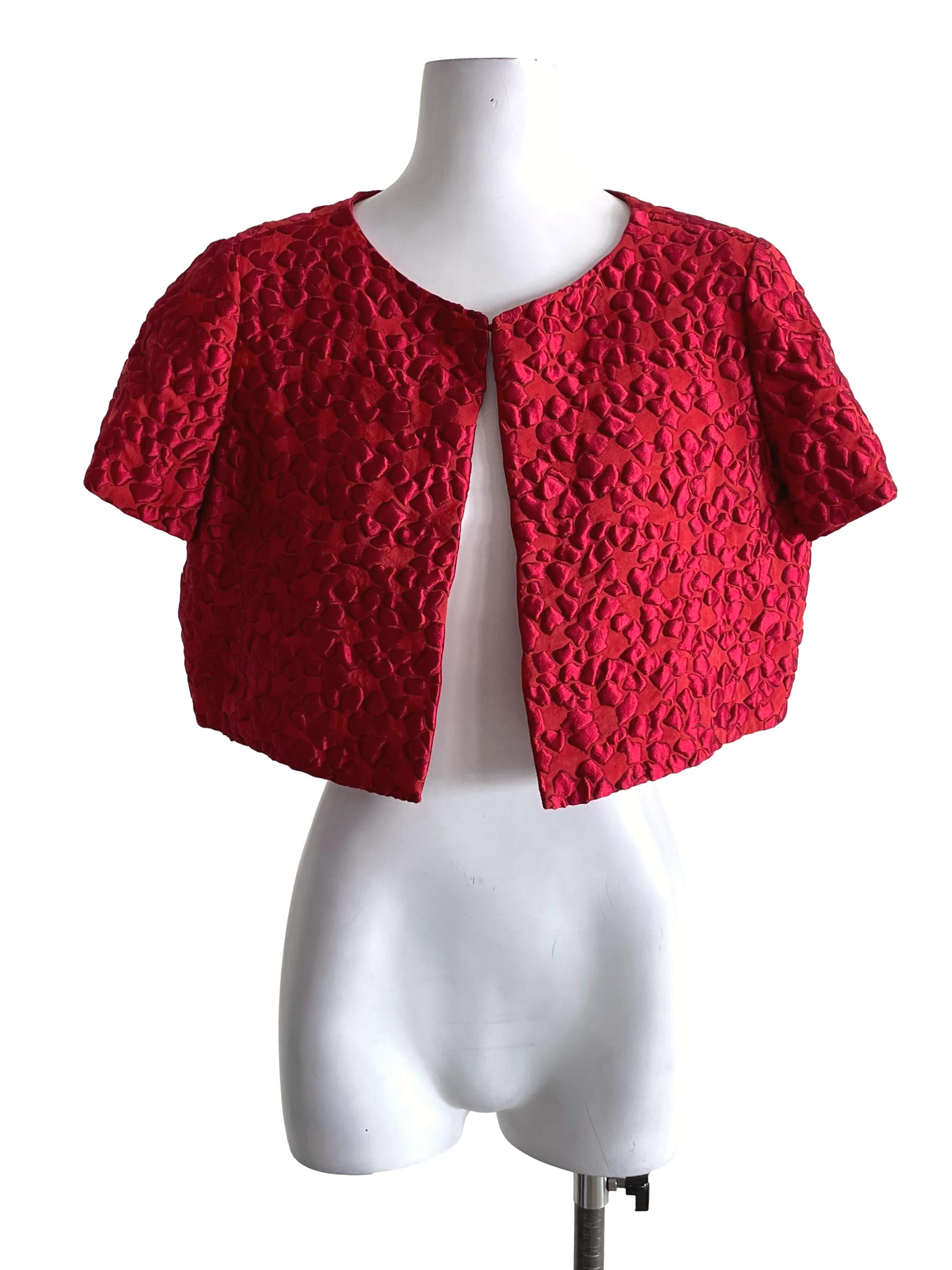 Red Open Front Mini Jacket