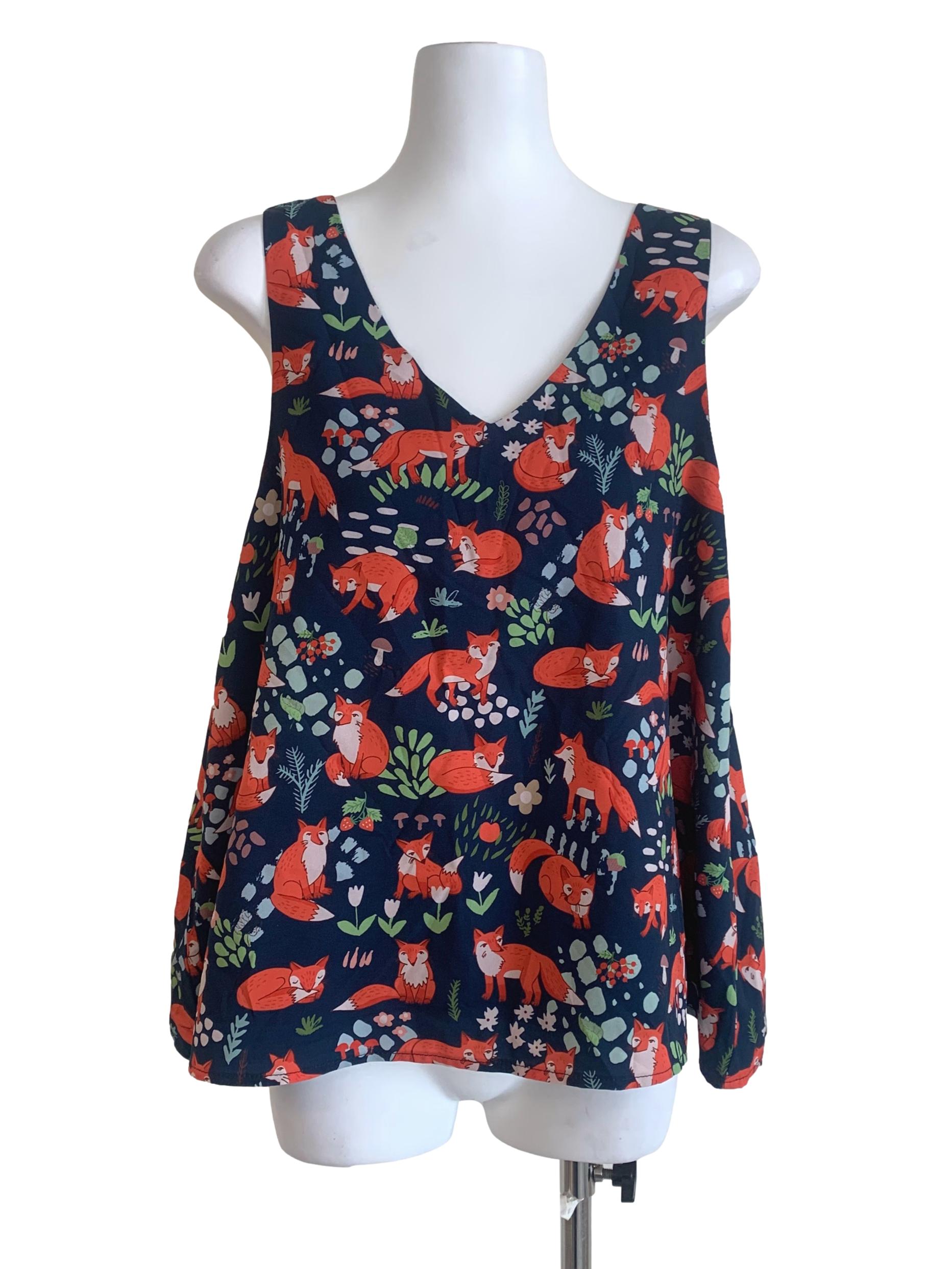 Berry Blue Animal Patterned Top