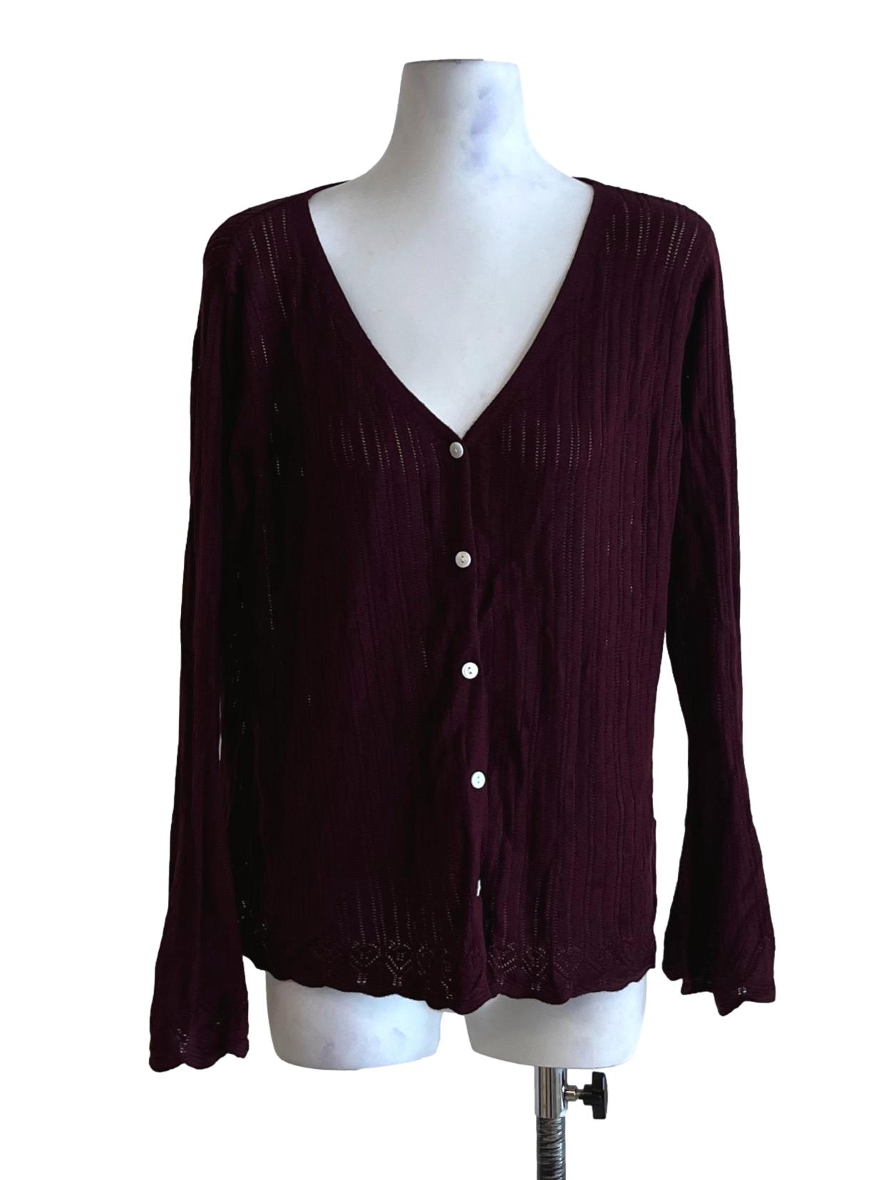 Mulberry Purple V-Neckline Cardigan