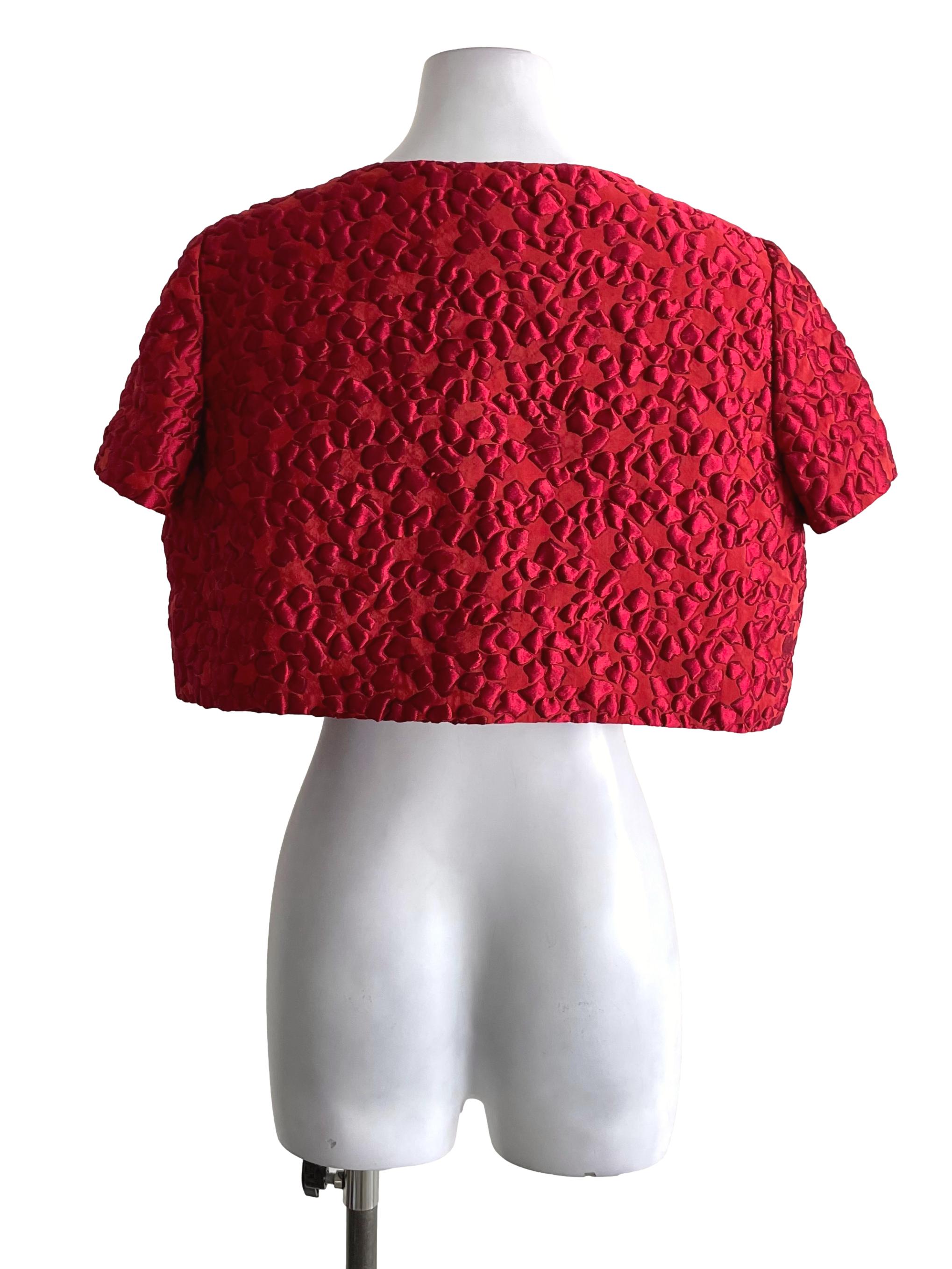 Red Open Front Mini Jacket