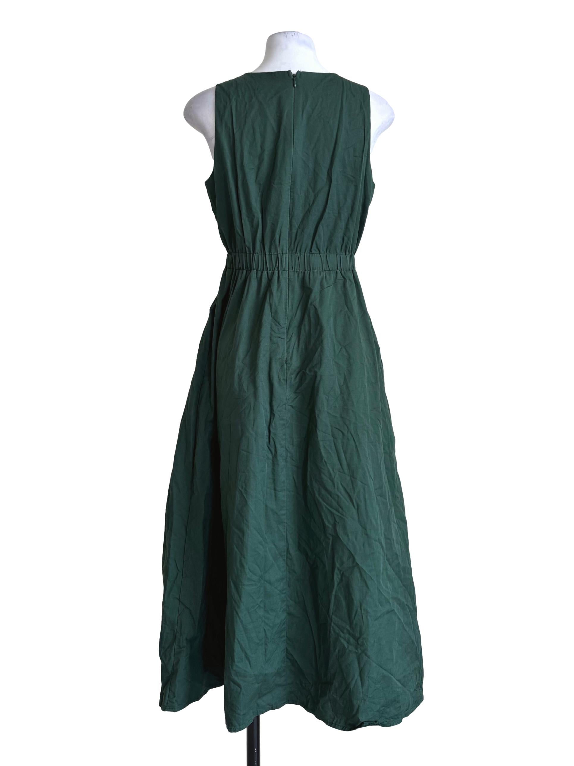 Emerald V Neck A-Line Dress