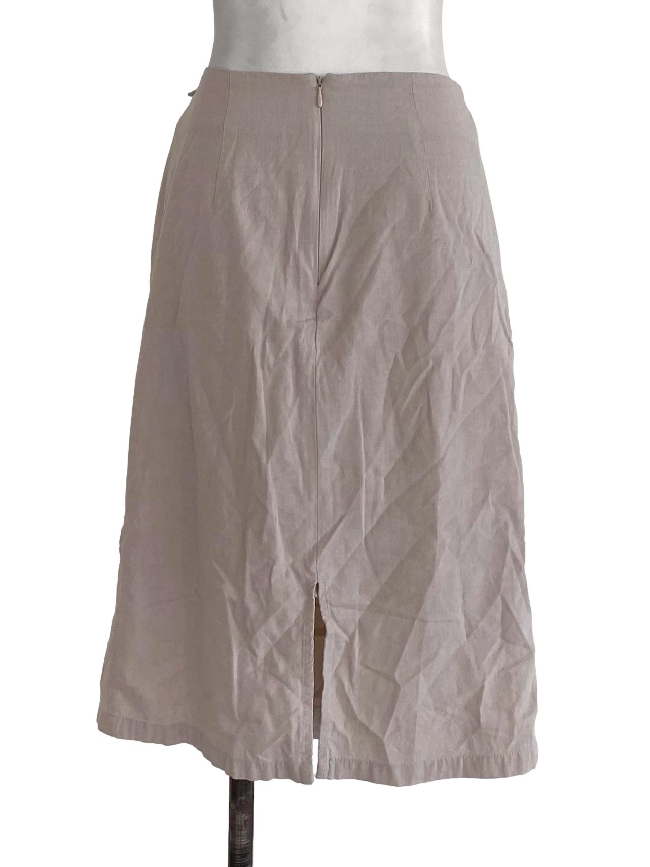 Fayth  Cream Linen Skirt  | REFASH