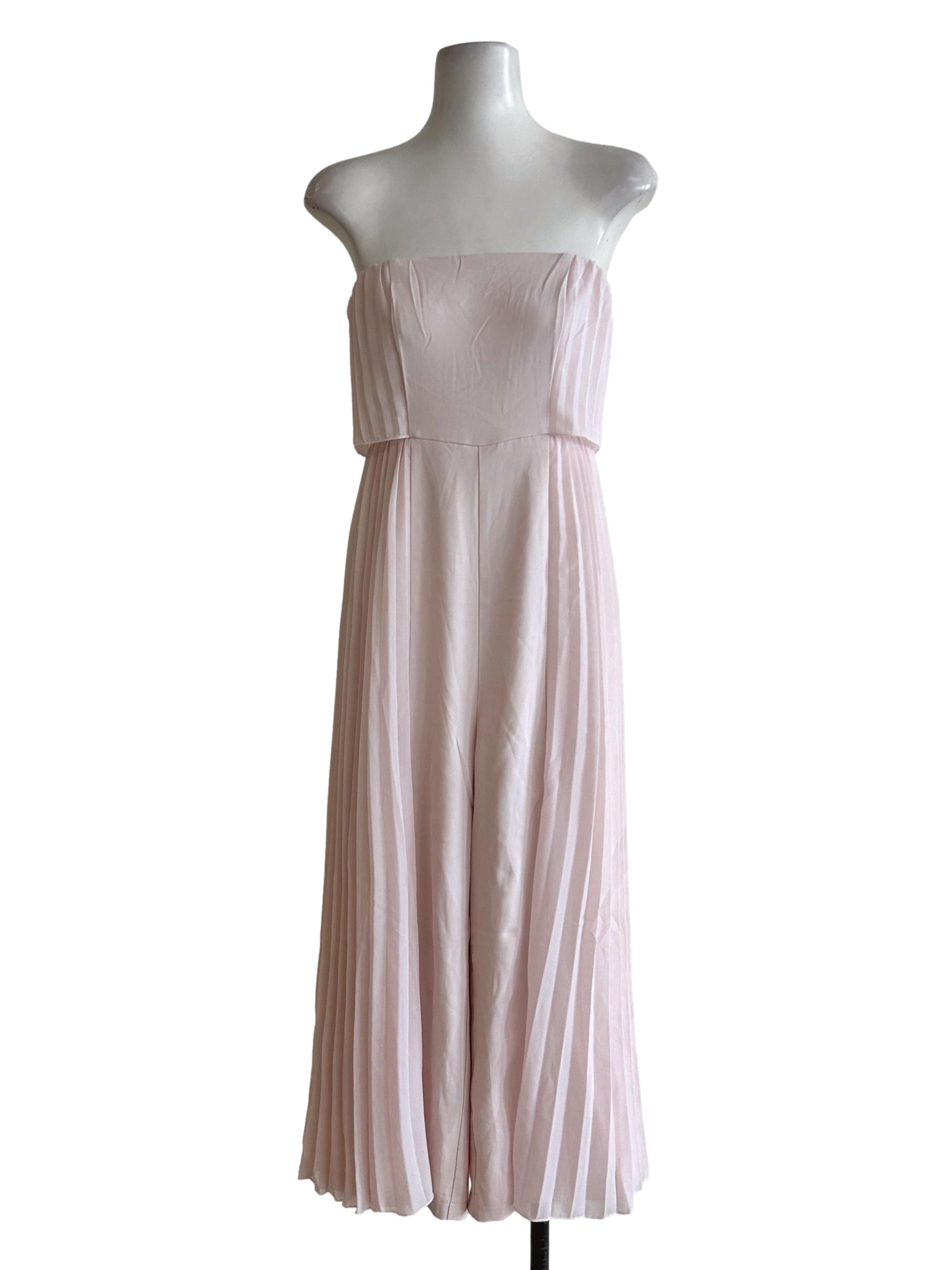 Blush Pink Chiffon Pleated Jumpsuit