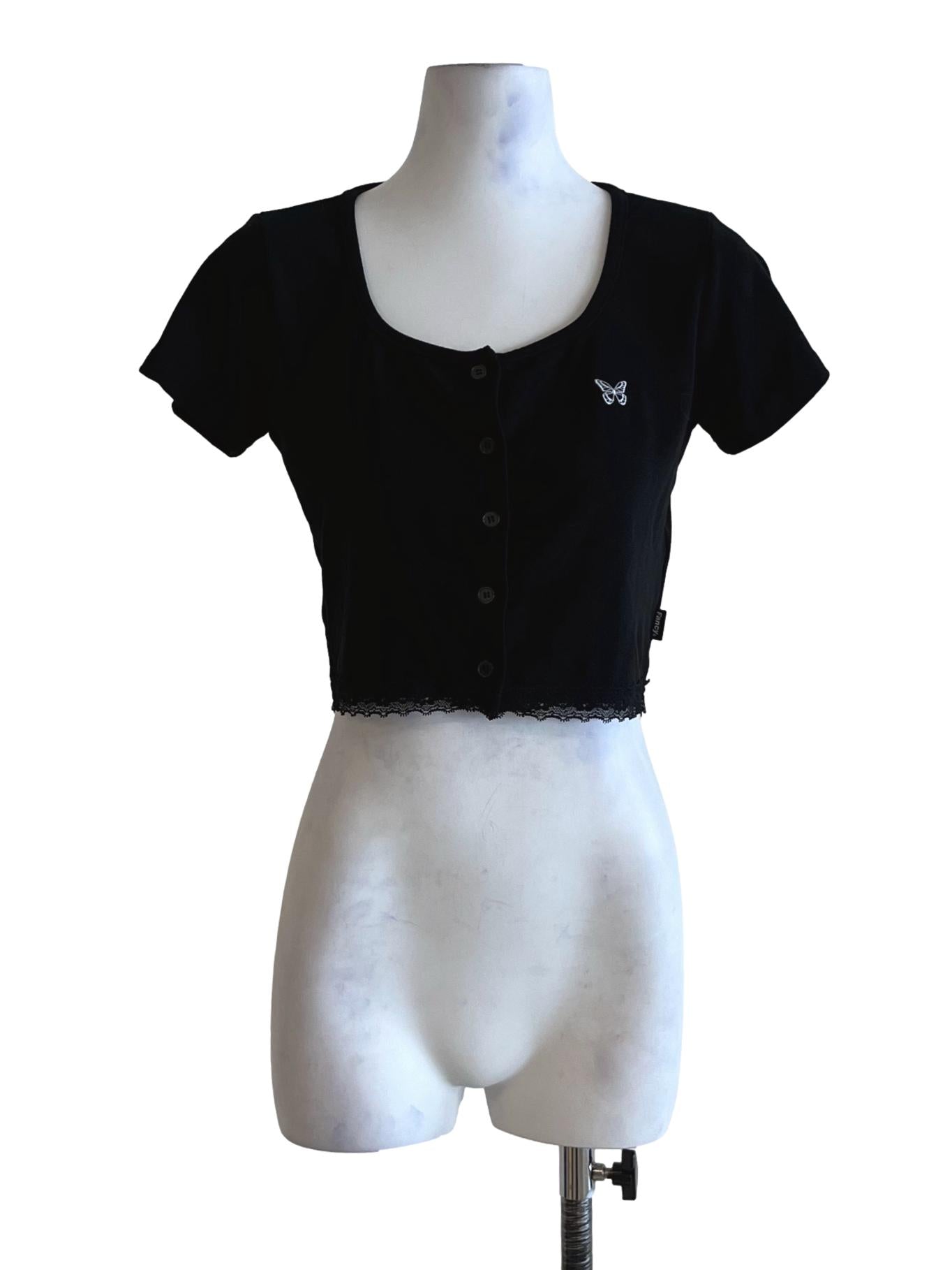Black Scoop Neckline Blouse
